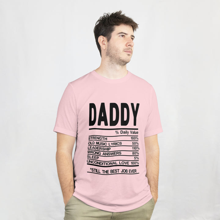 Daddy Daily Value T-Shirt for Men - Funny Nutrition Facts Dad Tee by RanggRiwaaz