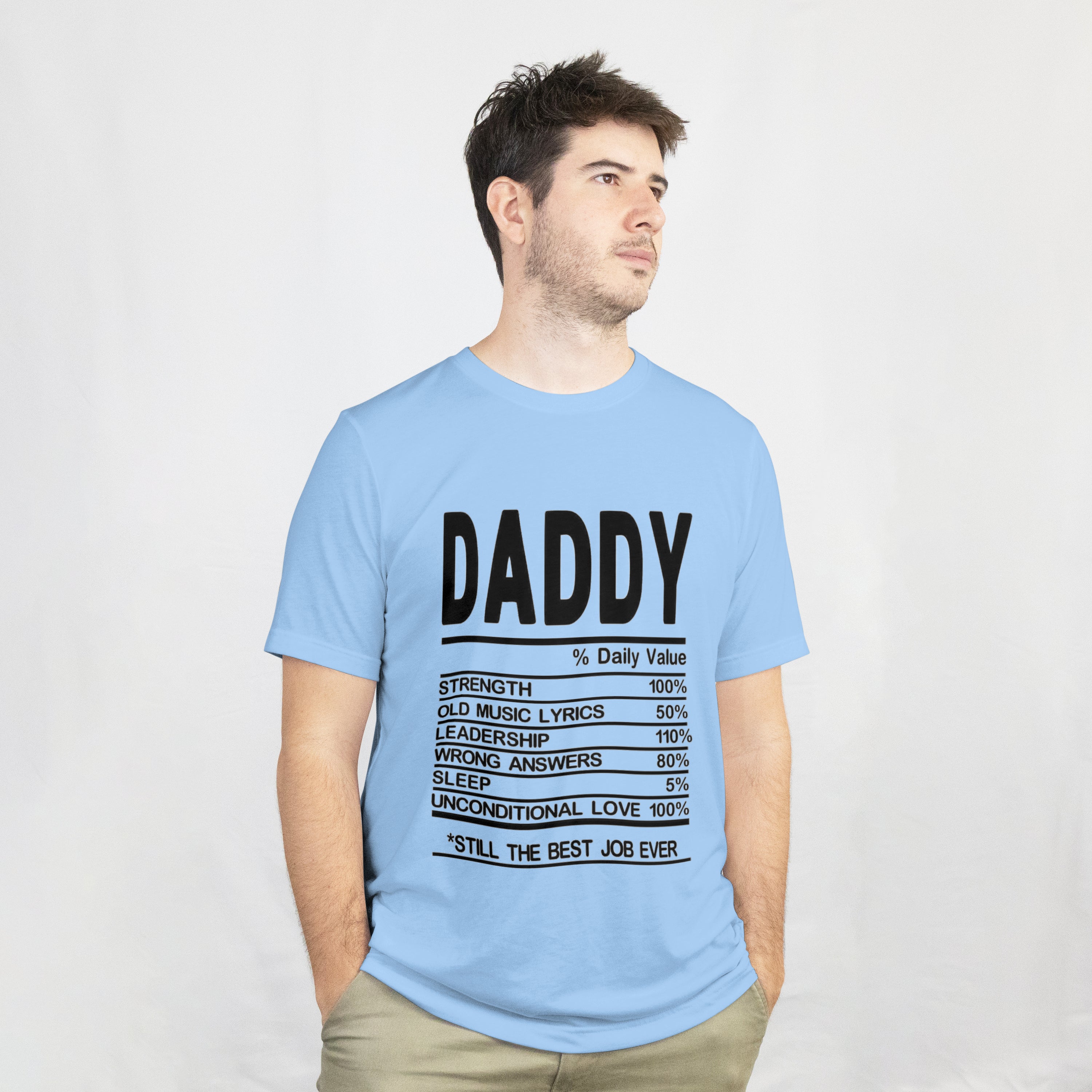 Daddy Daily Value T-Shirt for Men - Funny Nutrition Facts Dad Tee by RanggRiwaaz