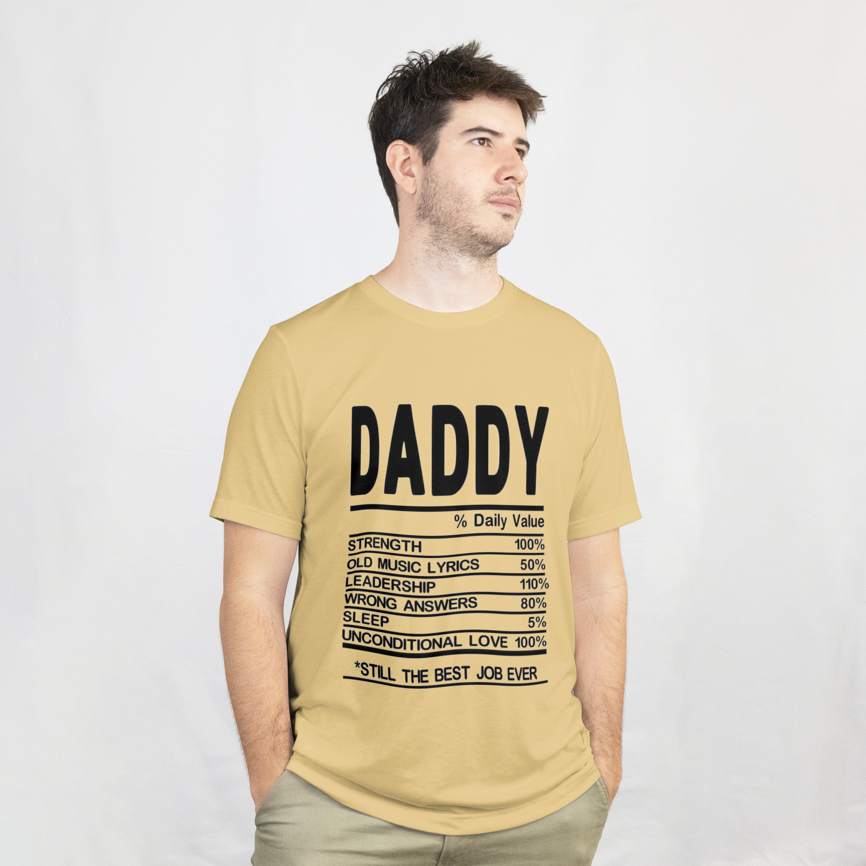 Daddy Daily Value T-Shirt for Men - Funny Nutrition Facts Dad Tee by RanggRiwaaz