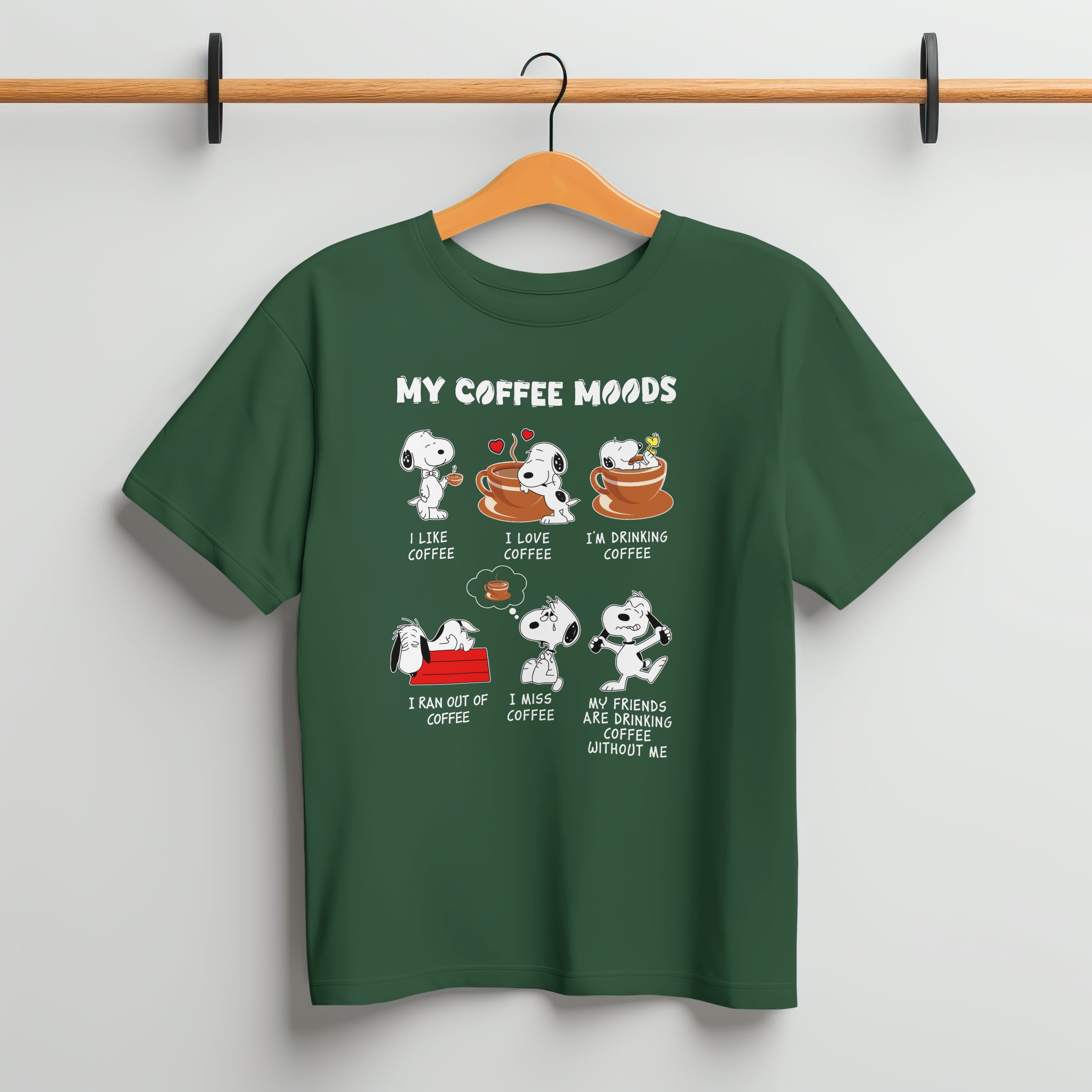 My Coffee Moods T-Shirt for Men - Funny Coffee Lover Tee by RanggRiwaaz