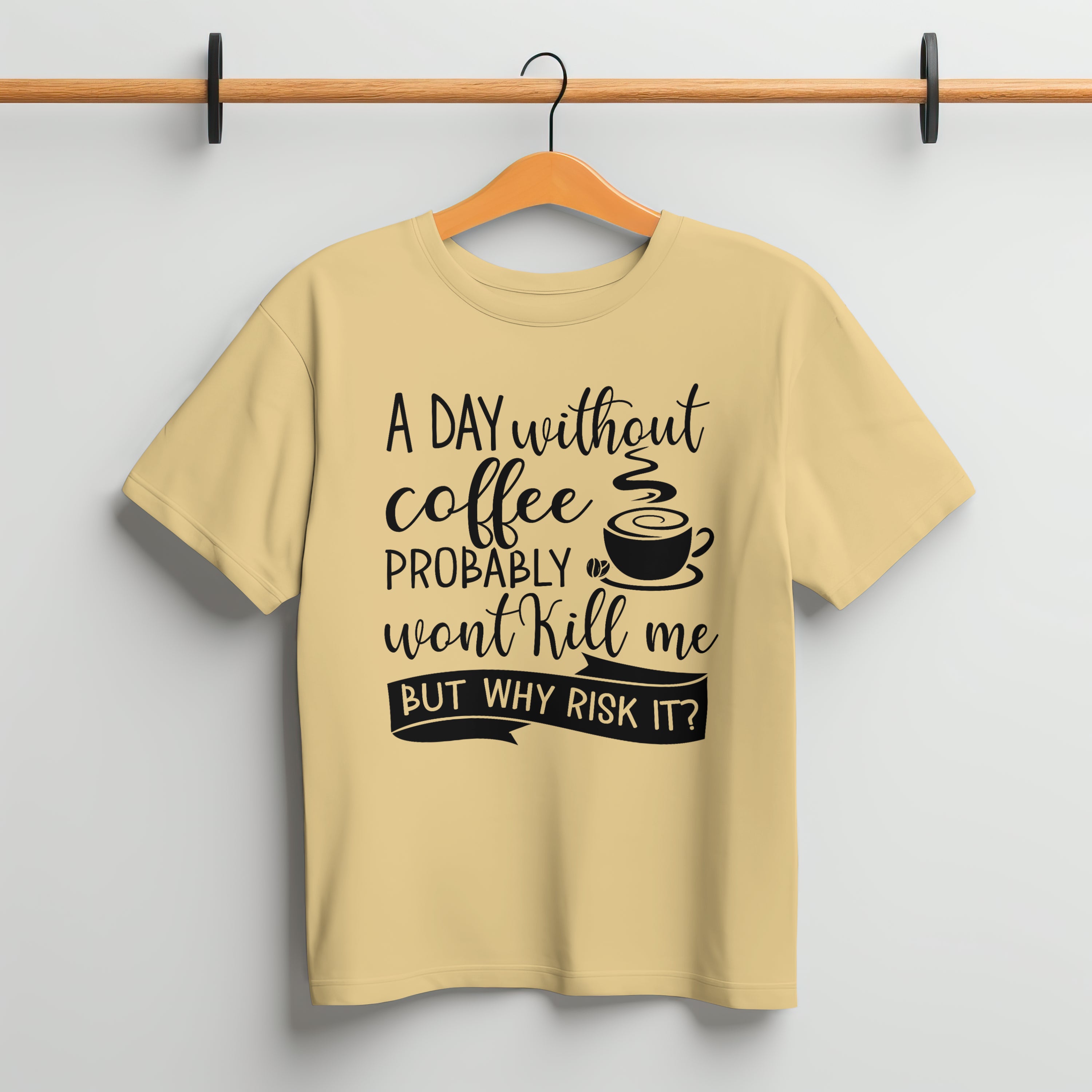 A Day Without Coffee T-Shirt for Men - Funny Caffeine Lover Tee by RanggRiwaaz