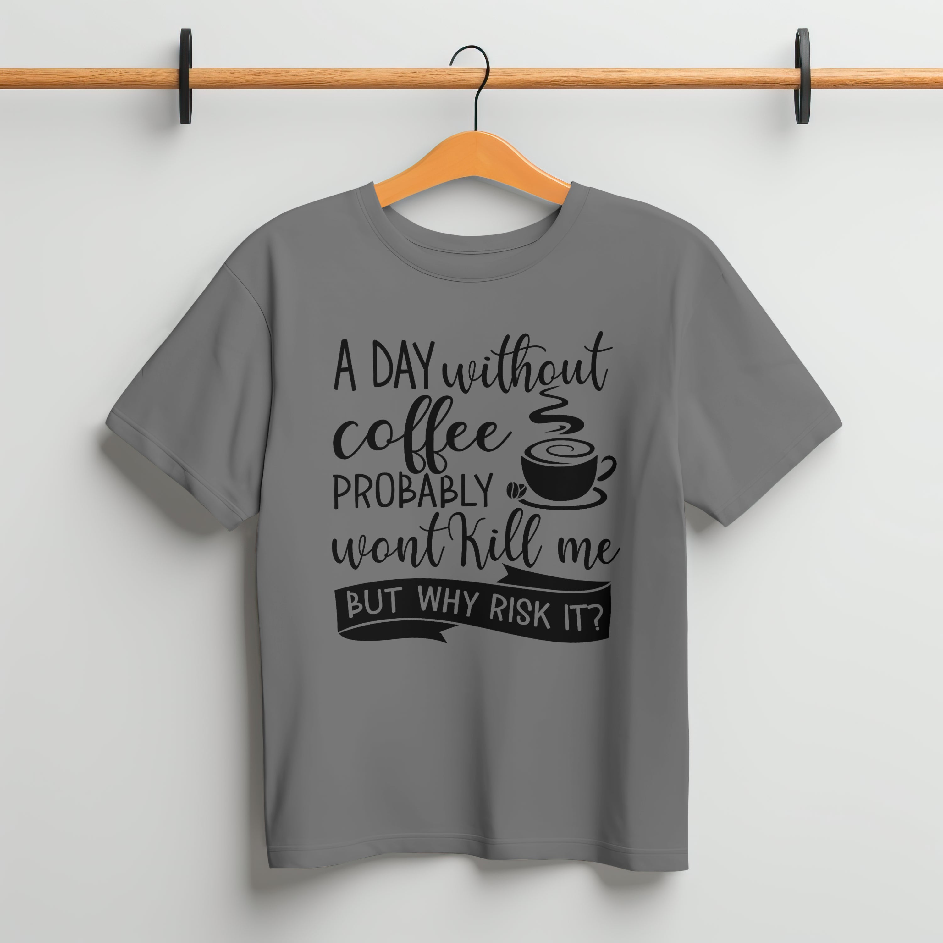 A Day Without Coffee T-Shirt for Men - Funny Caffeine Lover Tee by RanggRiwaaz