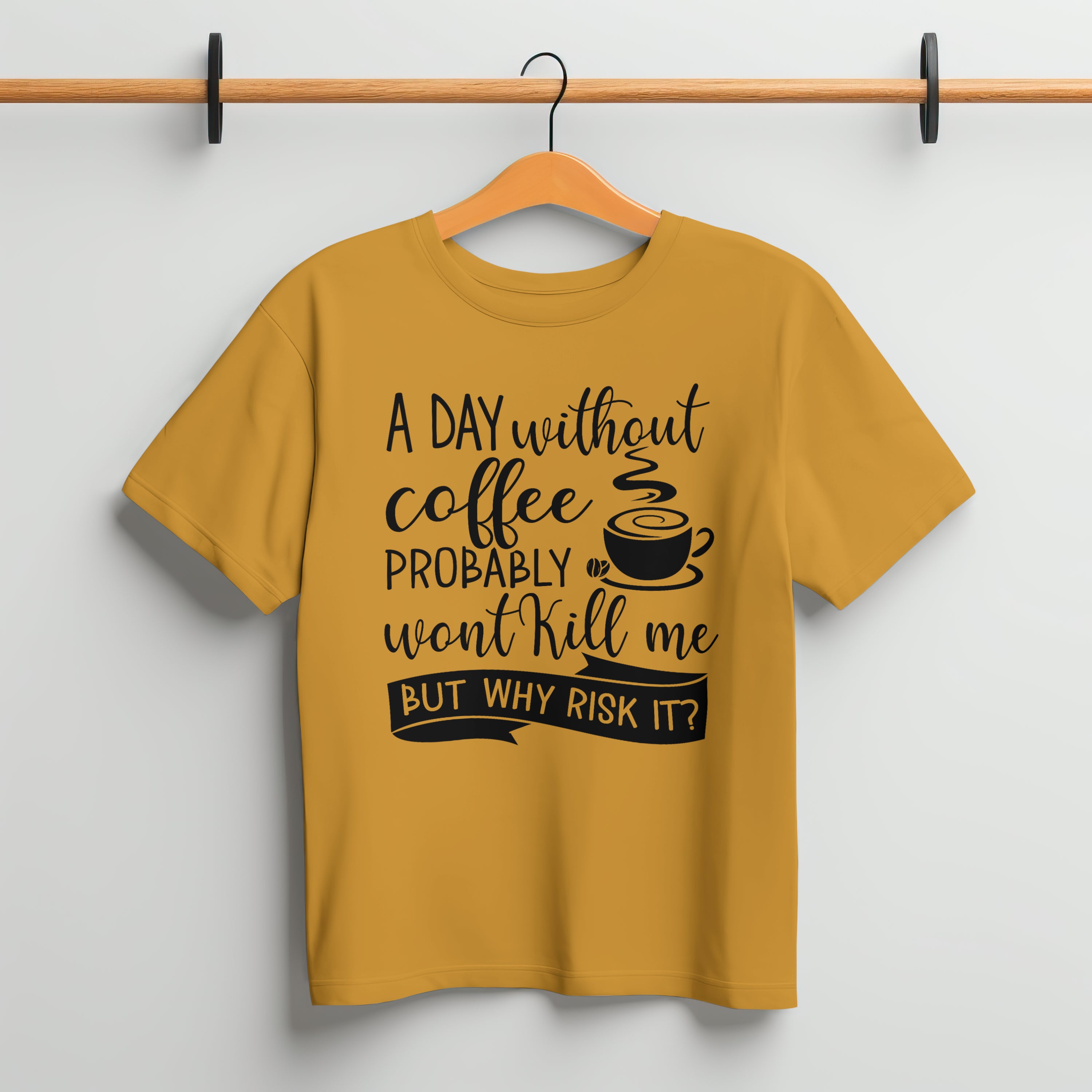 A Day Without Coffee T-Shirt for Men - Funny Caffeine Lover Tee by RanggRiwaaz