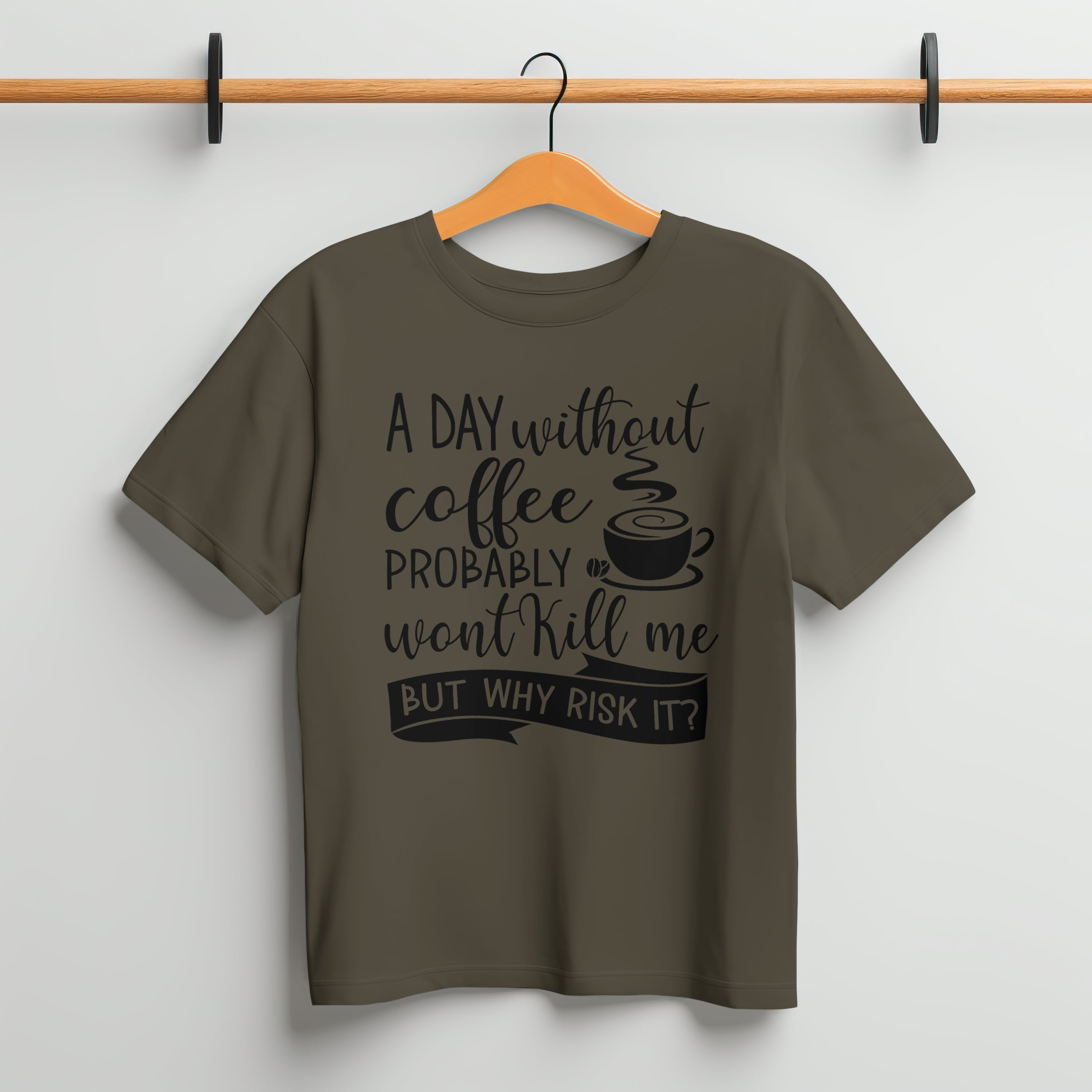 A Day Without Coffee T-Shirt for Men - Funny Caffeine Lover Tee by RanggRiwaaz