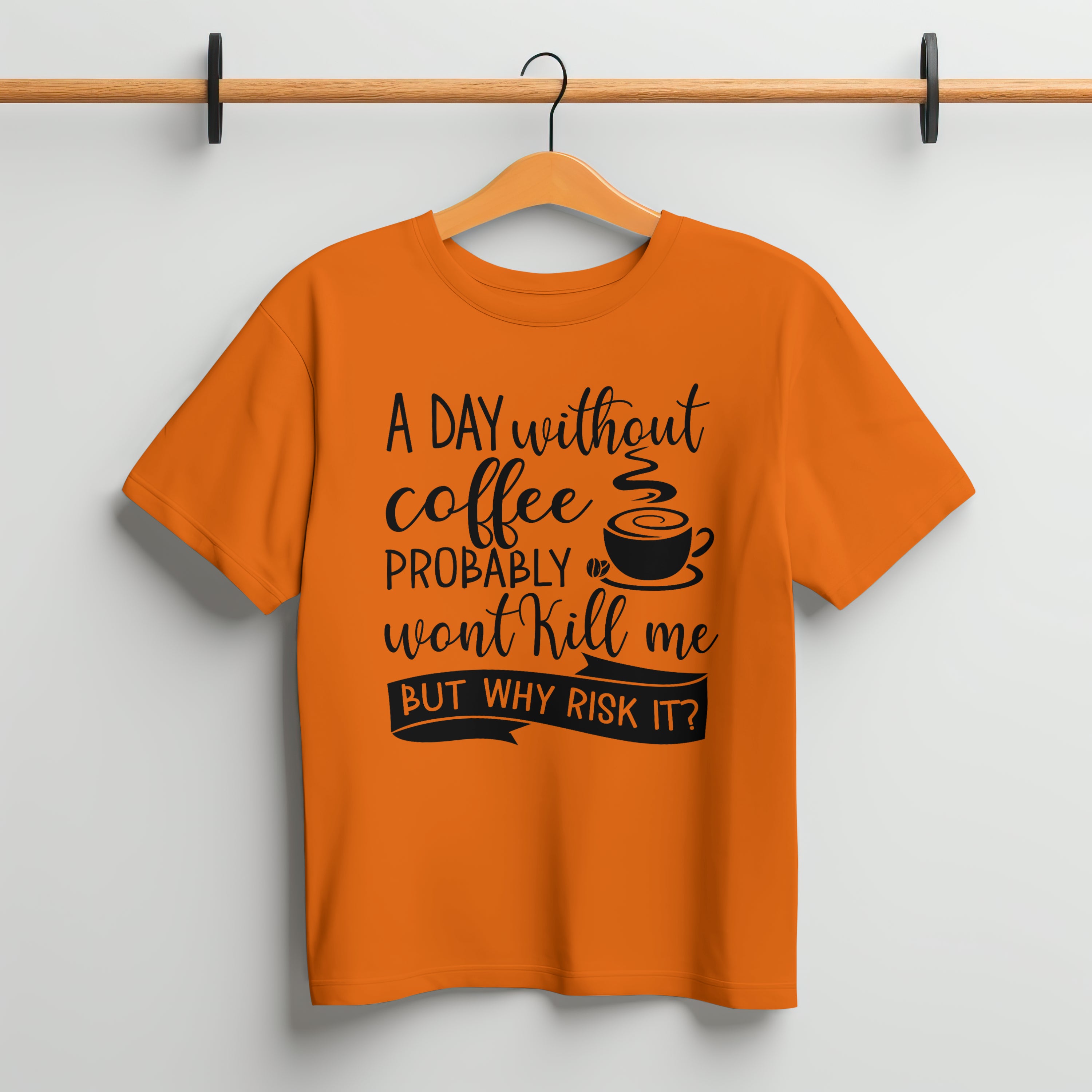 A Day Without Coffee T-Shirt for Men - Funny Caffeine Lover Tee by RanggRiwaaz