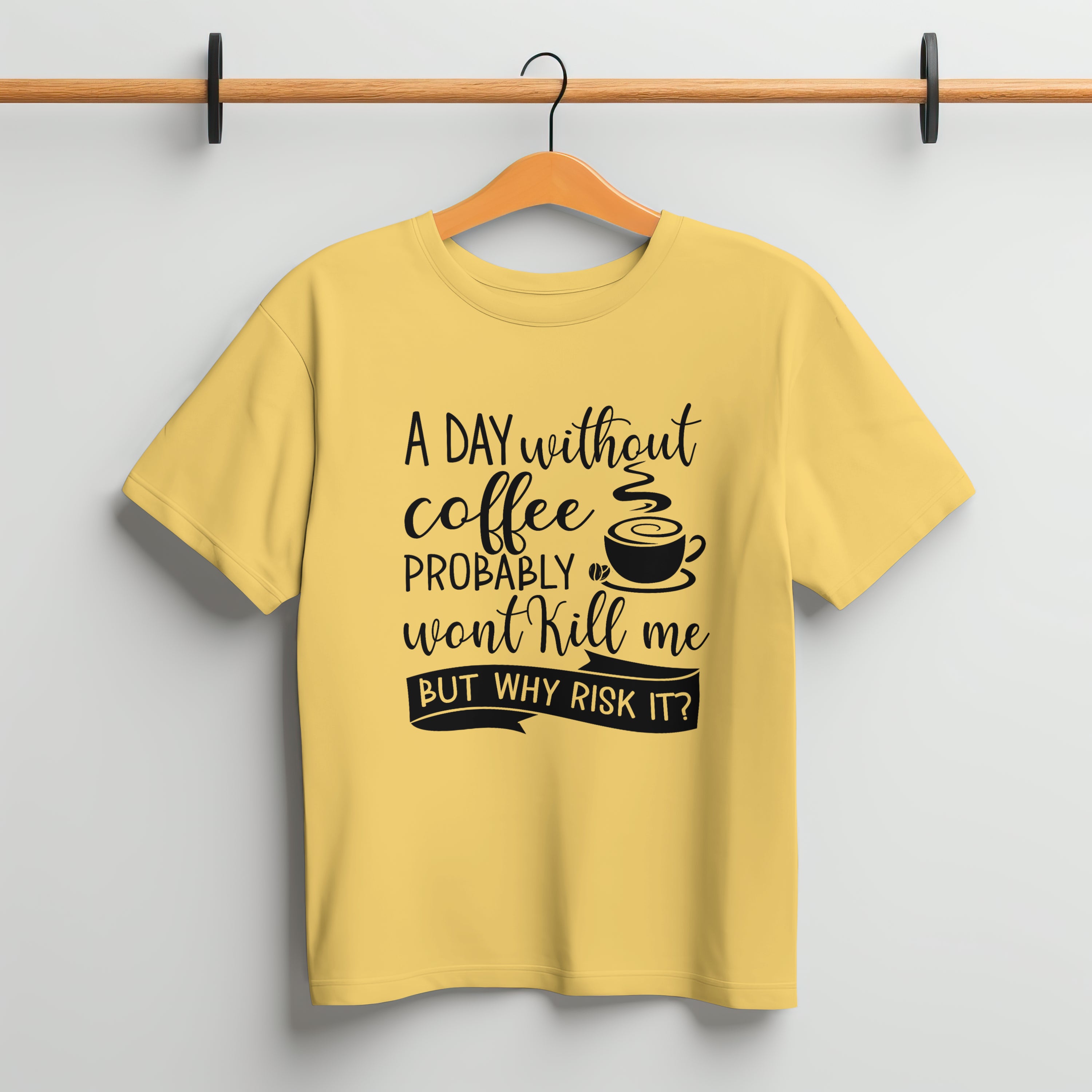 A Day Without Coffee T-Shirt for Men - Funny Caffeine Lover Tee by RanggRiwaaz