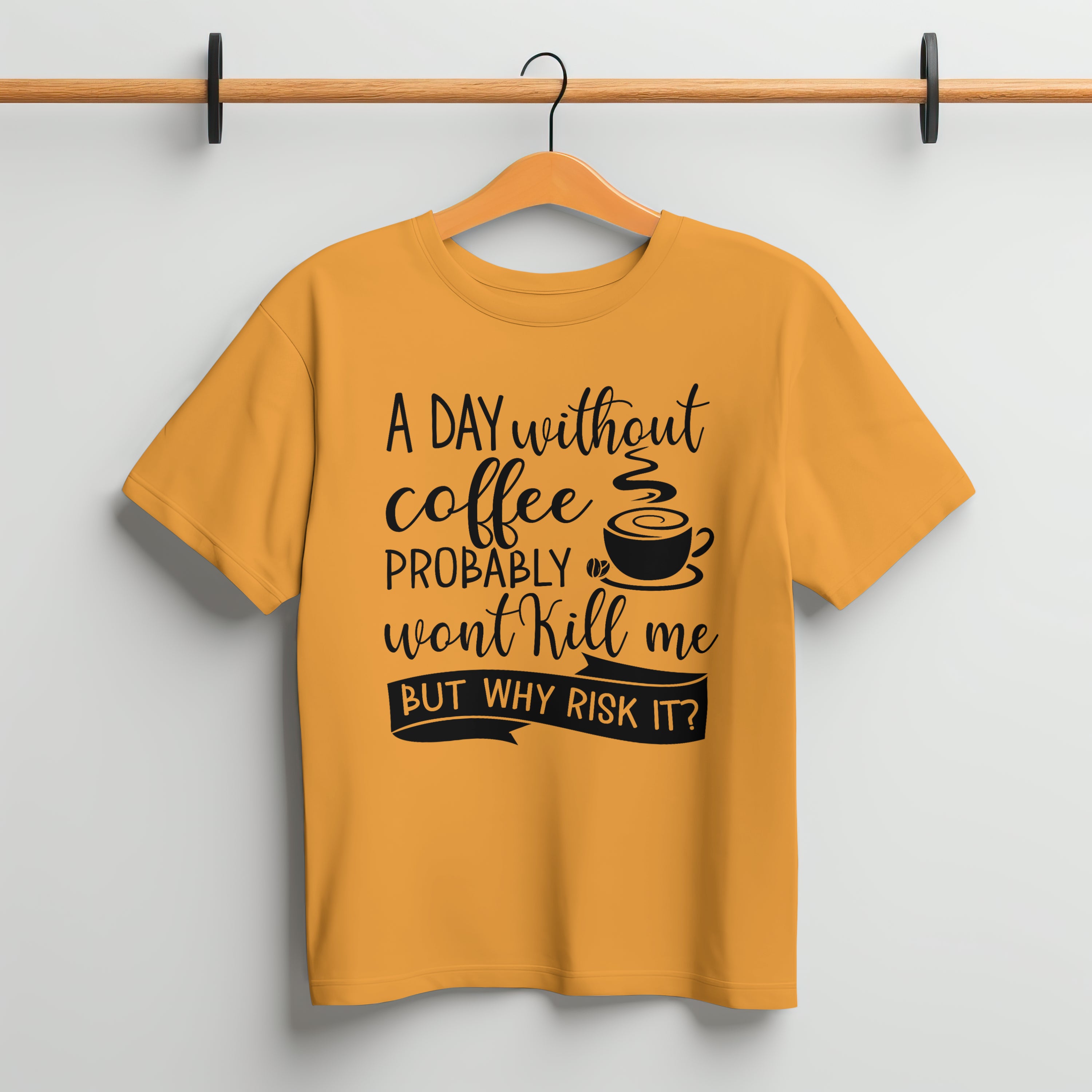 A Day Without Coffee T-Shirt for Men - Funny Caffeine Lover Tee by RanggRiwaaz