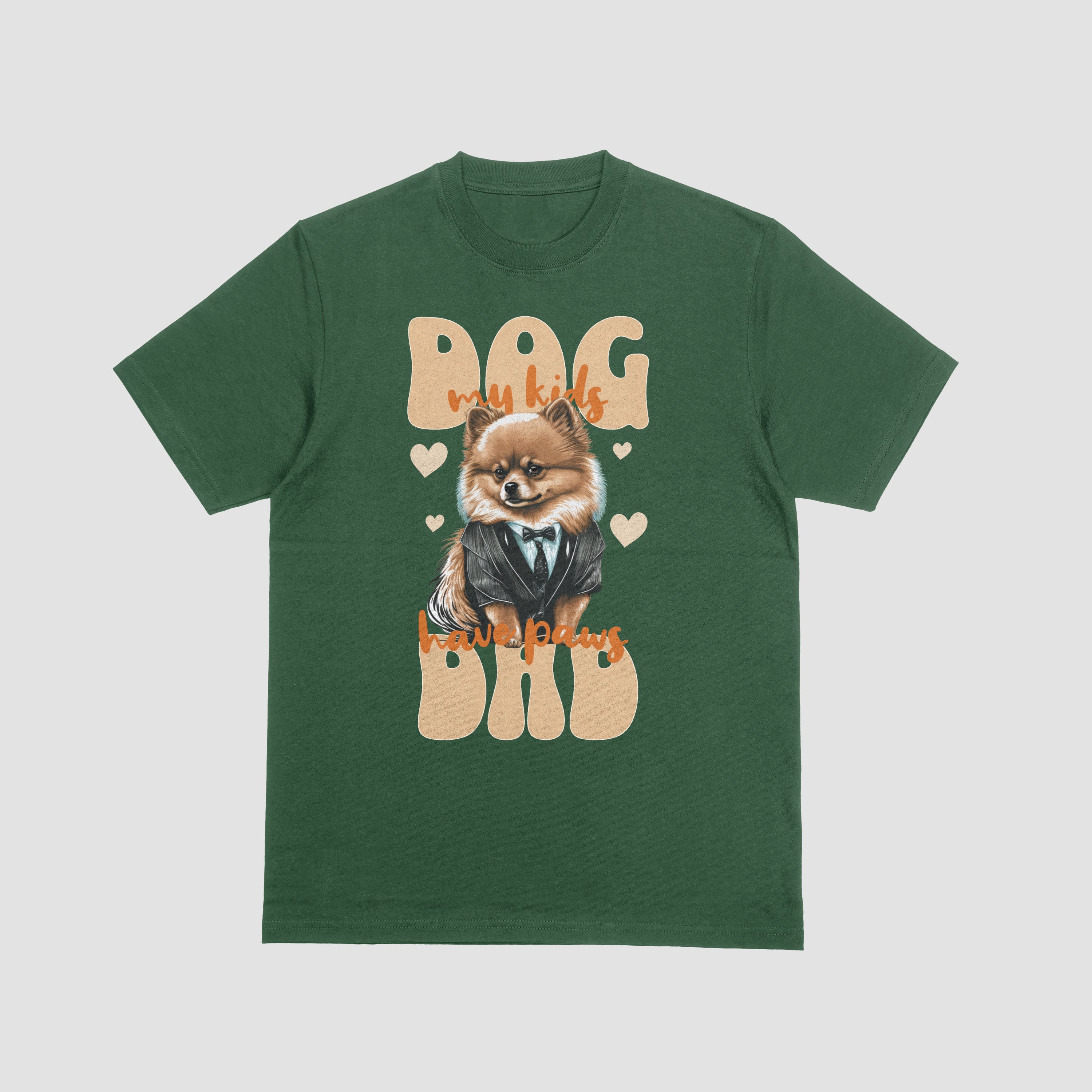 Dog Dad T-Shirt for Men - "My Kids Have Paws" Graphic Tee by RanggRiwaaz