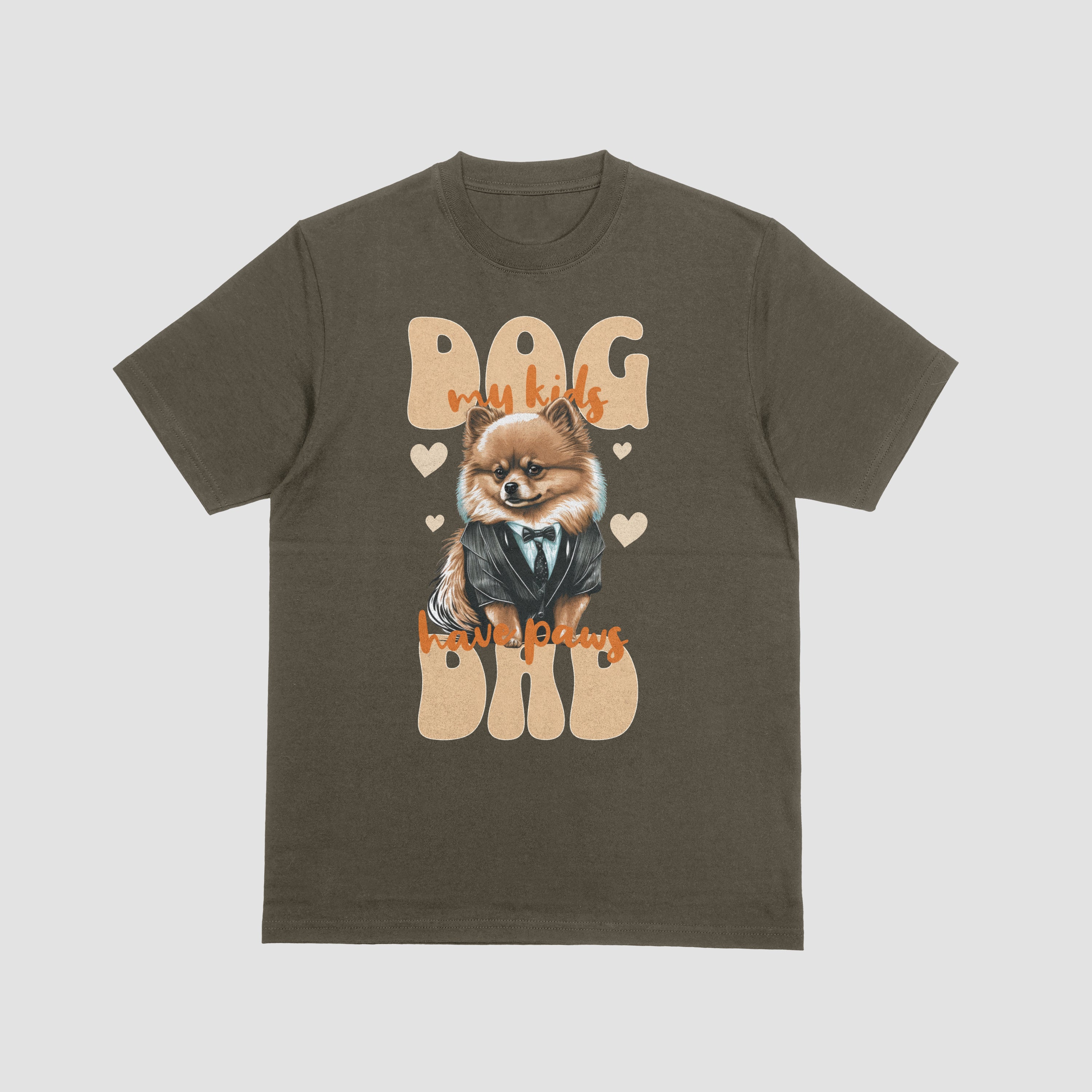 Dog Dad T-Shirt for Men - "My Kids Have Paws" Graphic Tee by RanggRiwaaz