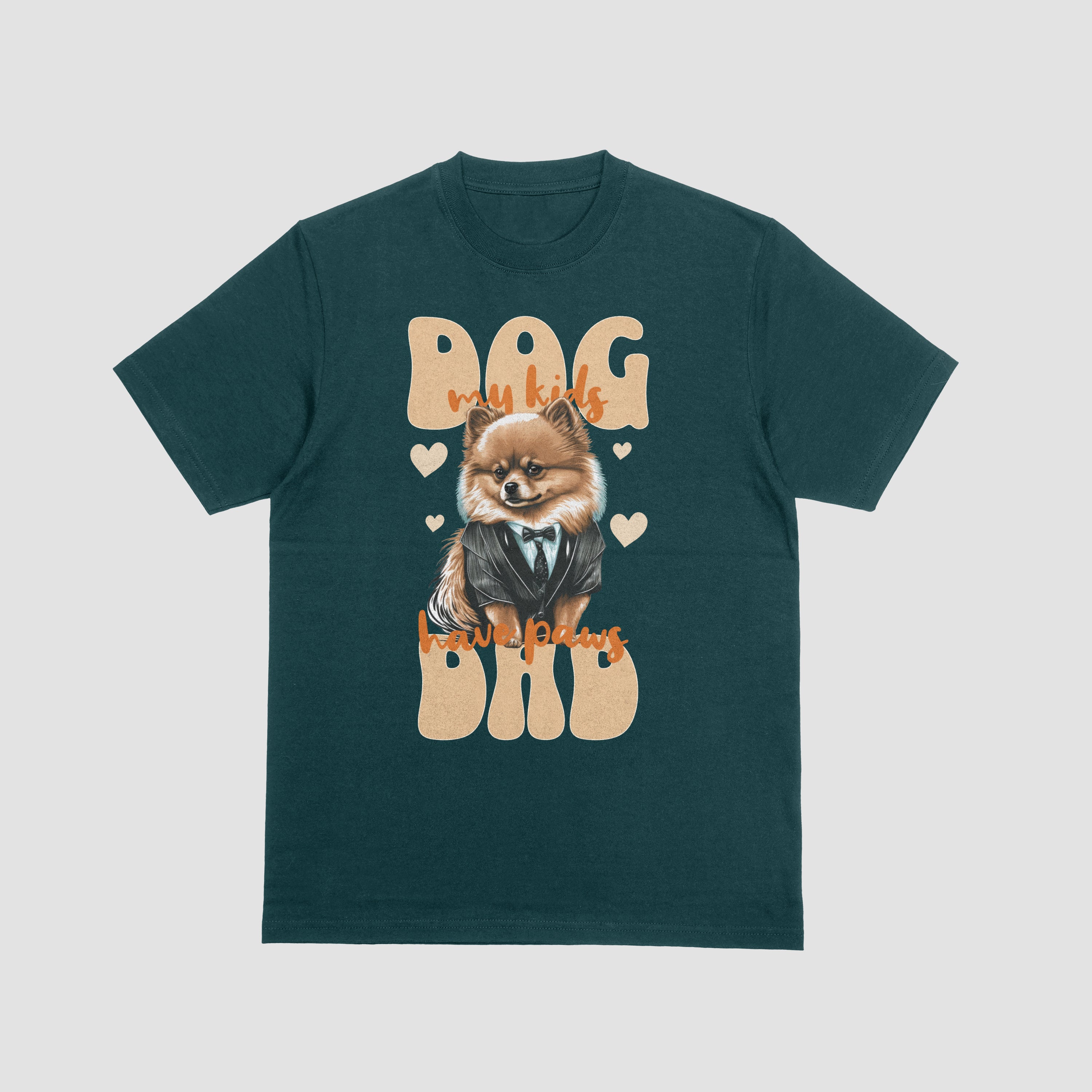 Dog Dad T-Shirt for Men - "My Kids Have Paws" Graphic Tee by RanggRiwaaz