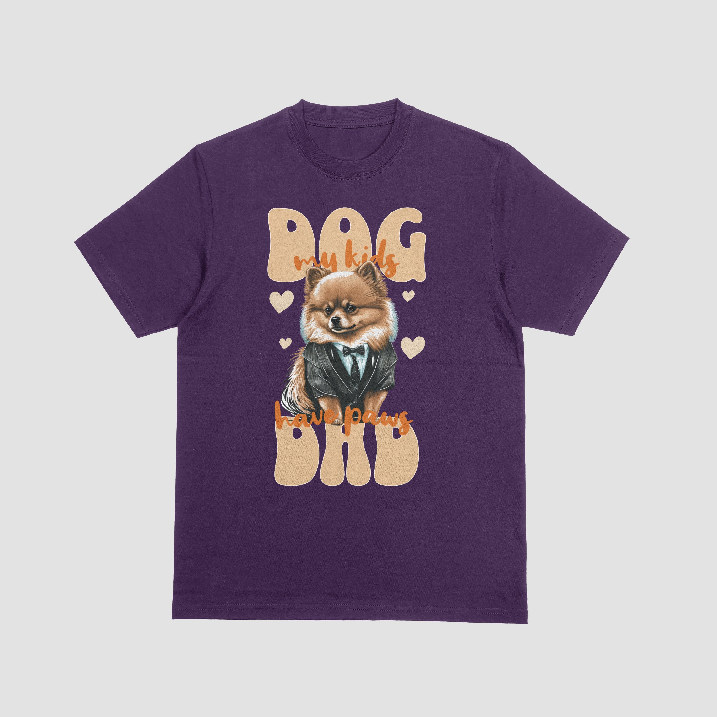 Dog Dad T-Shirt for Men - "My Kids Have Paws" Graphic Tee by RanggRiwaaz