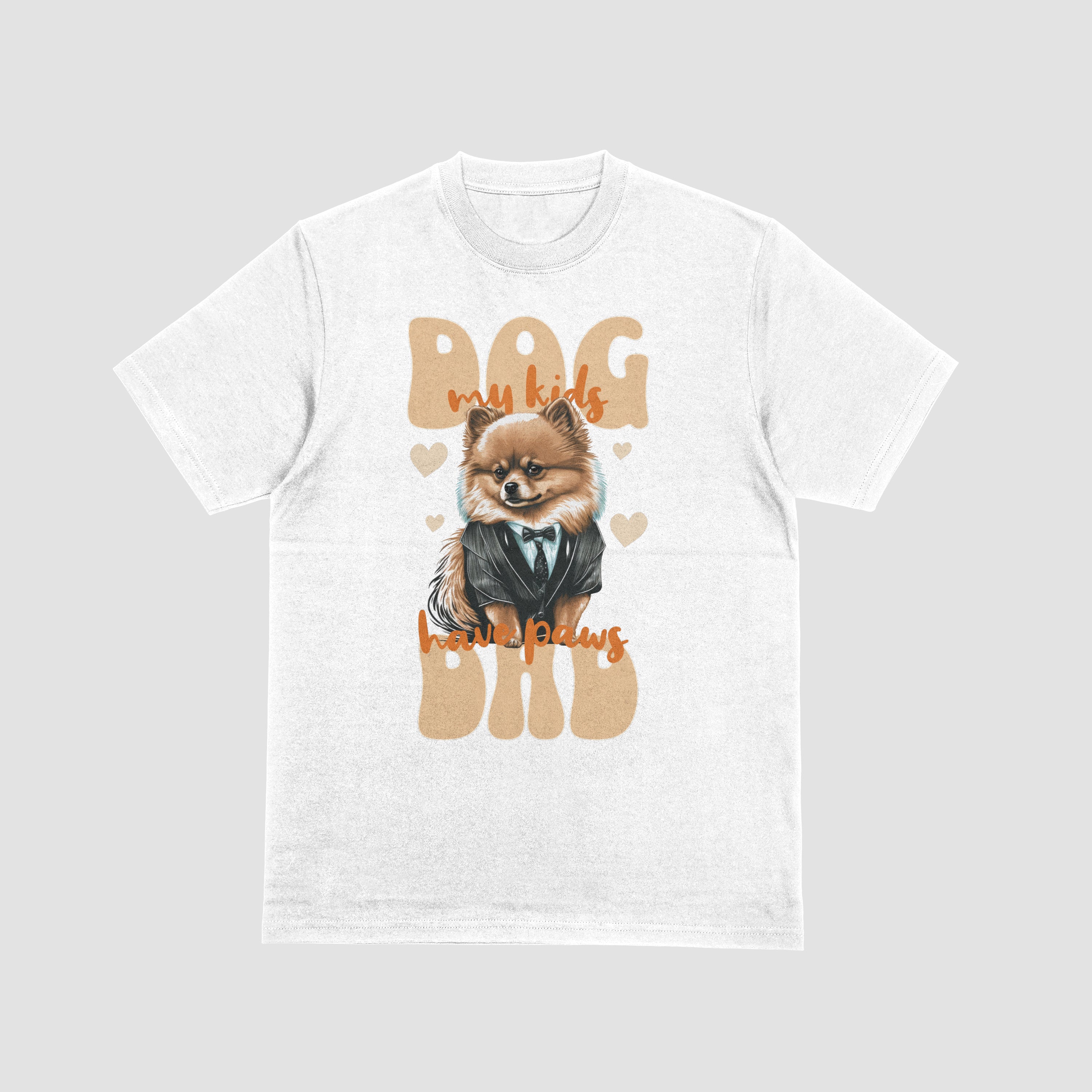 Dog Dad T-Shirt for Men - "My Kids Have Paws" Graphic Tee by RanggRiwaaz