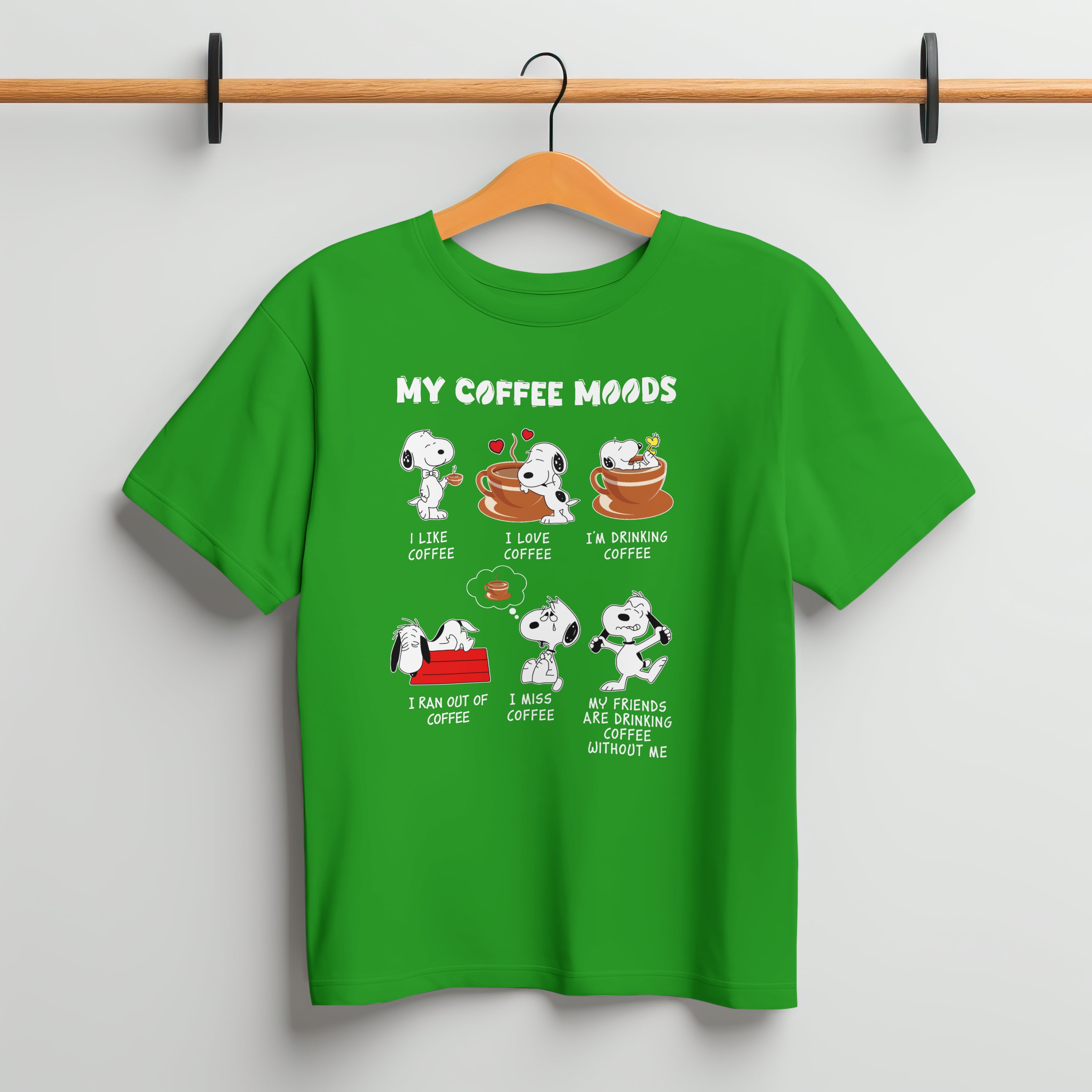 My Coffee Moods T-Shirt for Men - Funny Coffee Lover Tee by RanggRiwaaz