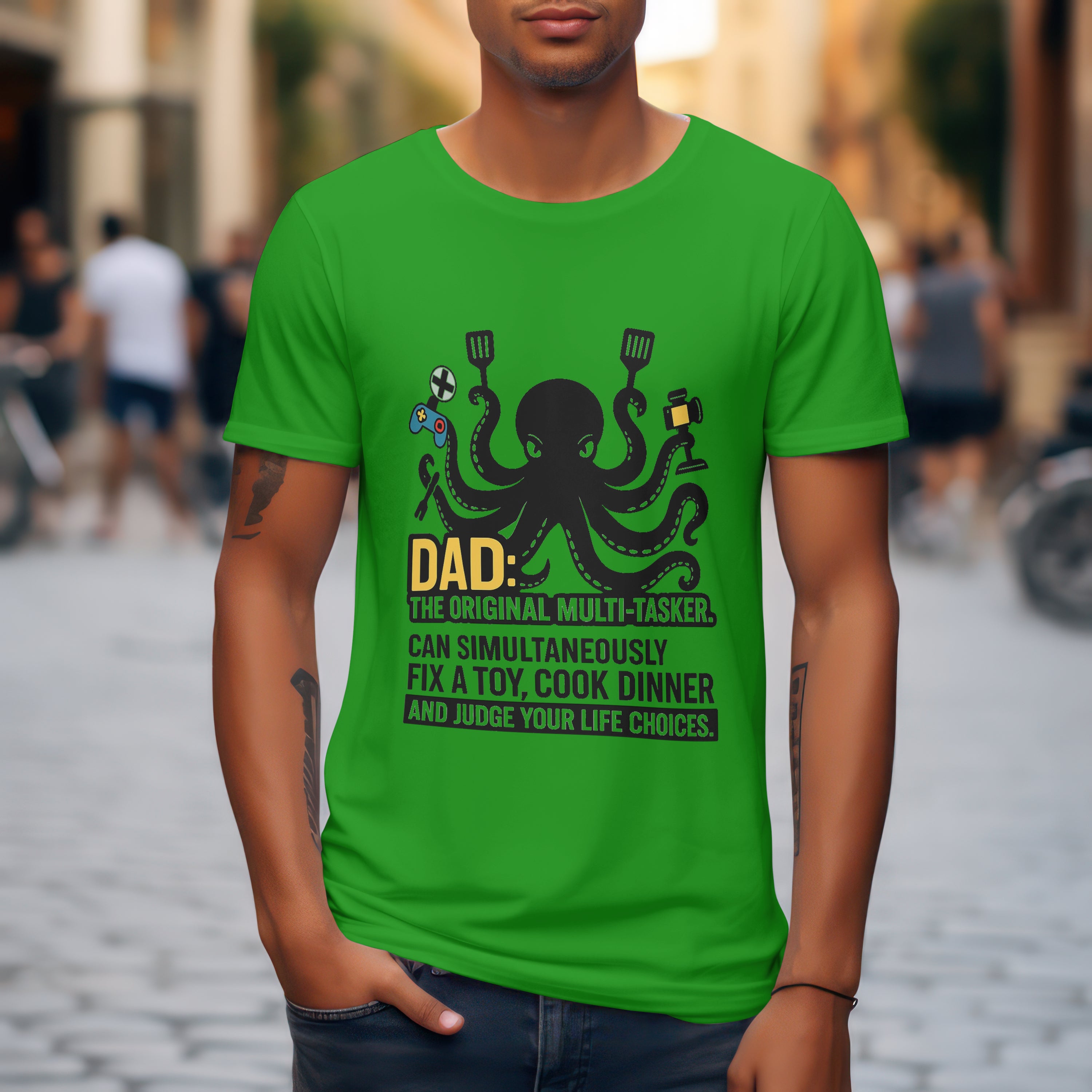 Dad The Original Multitasker T-Shirt - Hilarious Dad Life Funny Father's Day Gift by RanggRiwaaz