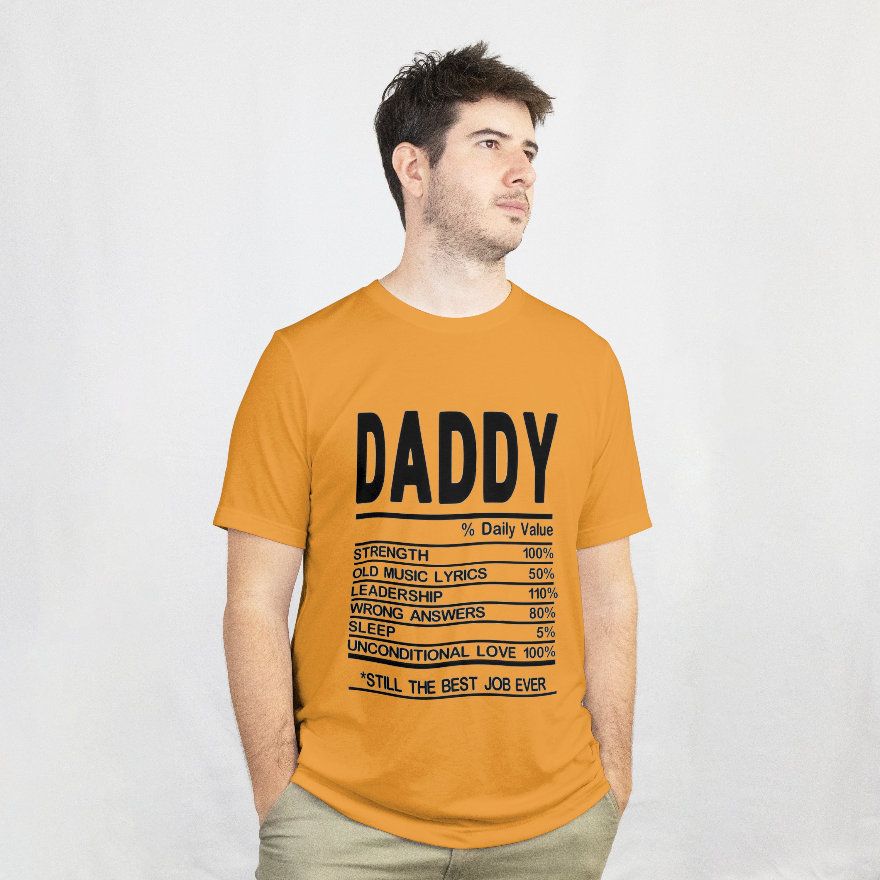 Daddy Daily Value T-Shirt for Men - Funny Nutrition Facts Dad Tee by RanggRiwaaz