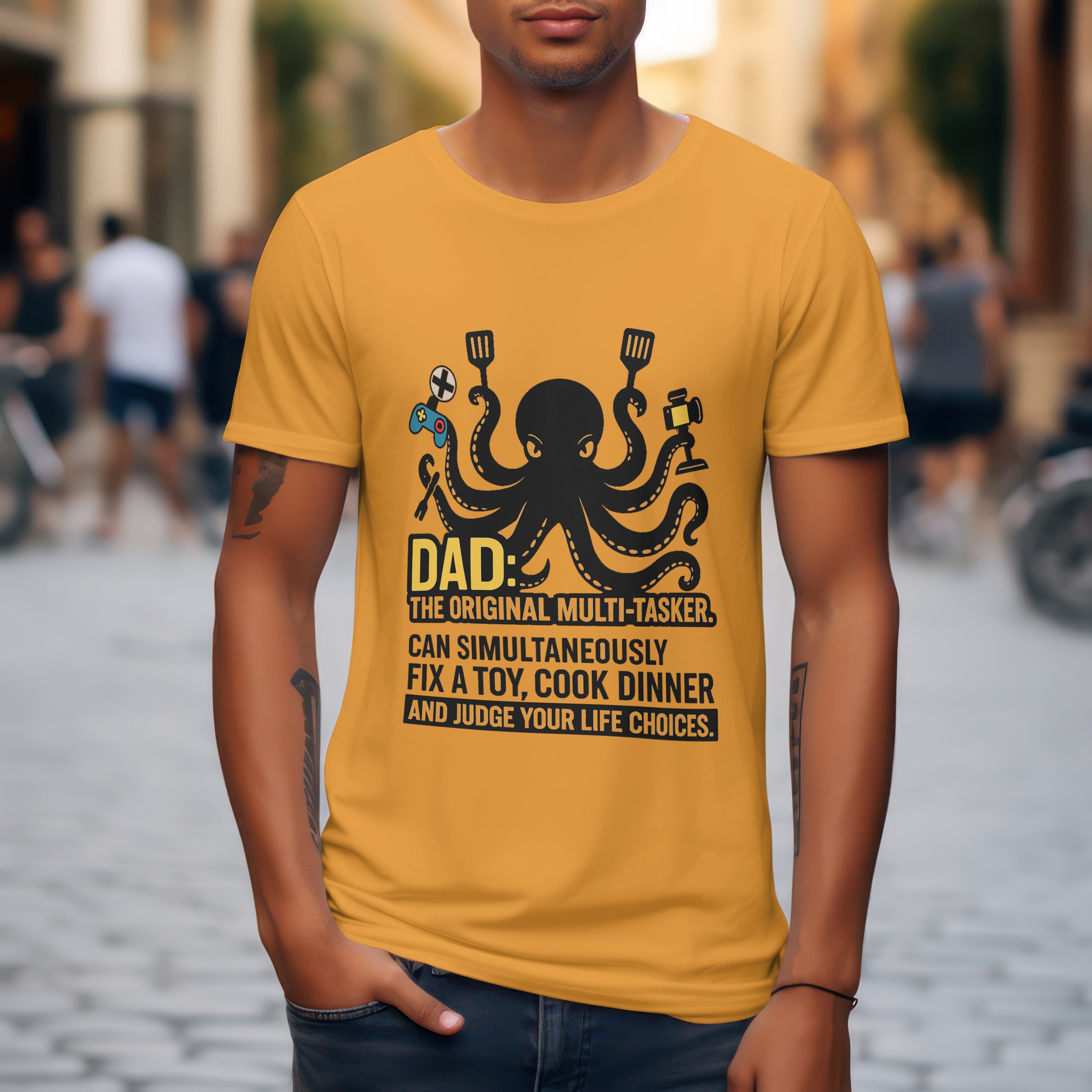 Dad The Original Multitasker T-Shirt - Hilarious Dad Life Funny Father's Day Gift by RanggRiwaaz