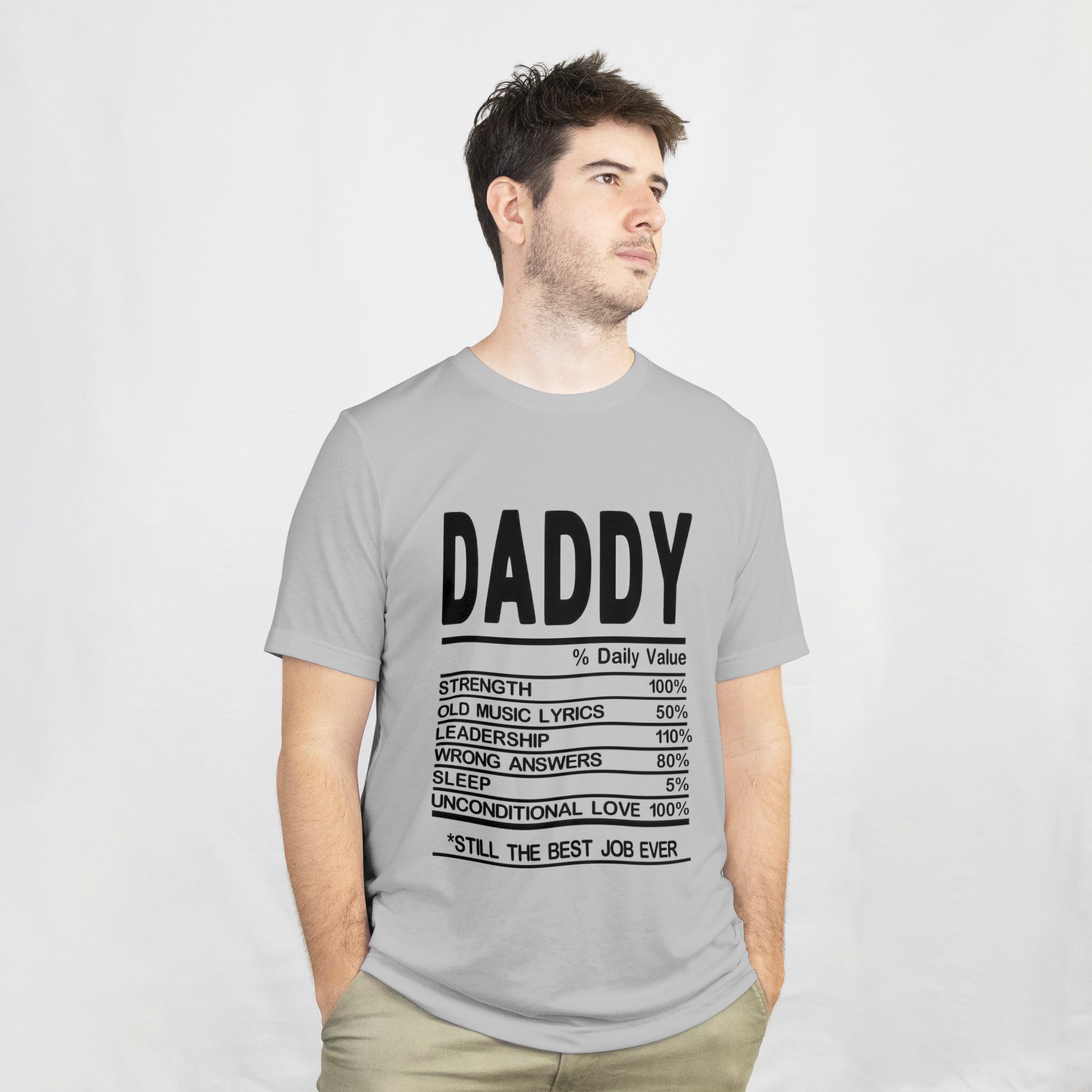 Daddy Daily Value T-Shirt for Men - Funny Nutrition Facts Dad Tee by RanggRiwaaz