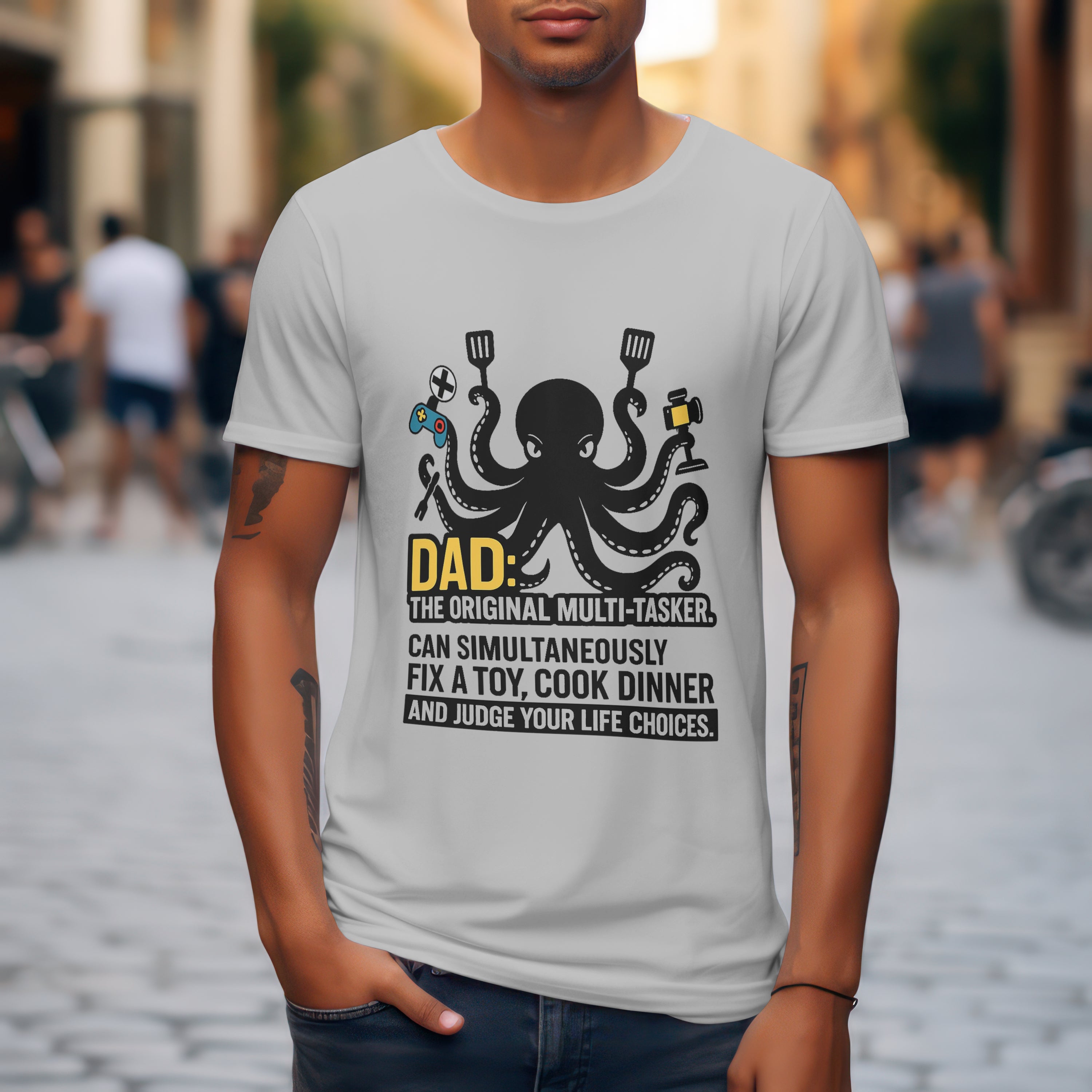 Dad The Original Multitasker T-Shirt - Hilarious Dad Life Funny Father's Day Gift by RanggRiwaaz