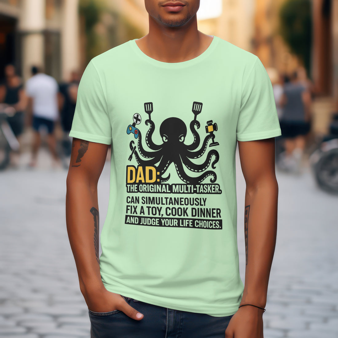 Dad The Original Multitasker T-Shirt - Hilarious Dad Life Funny Father's Day Gift by RanggRiwaaz
