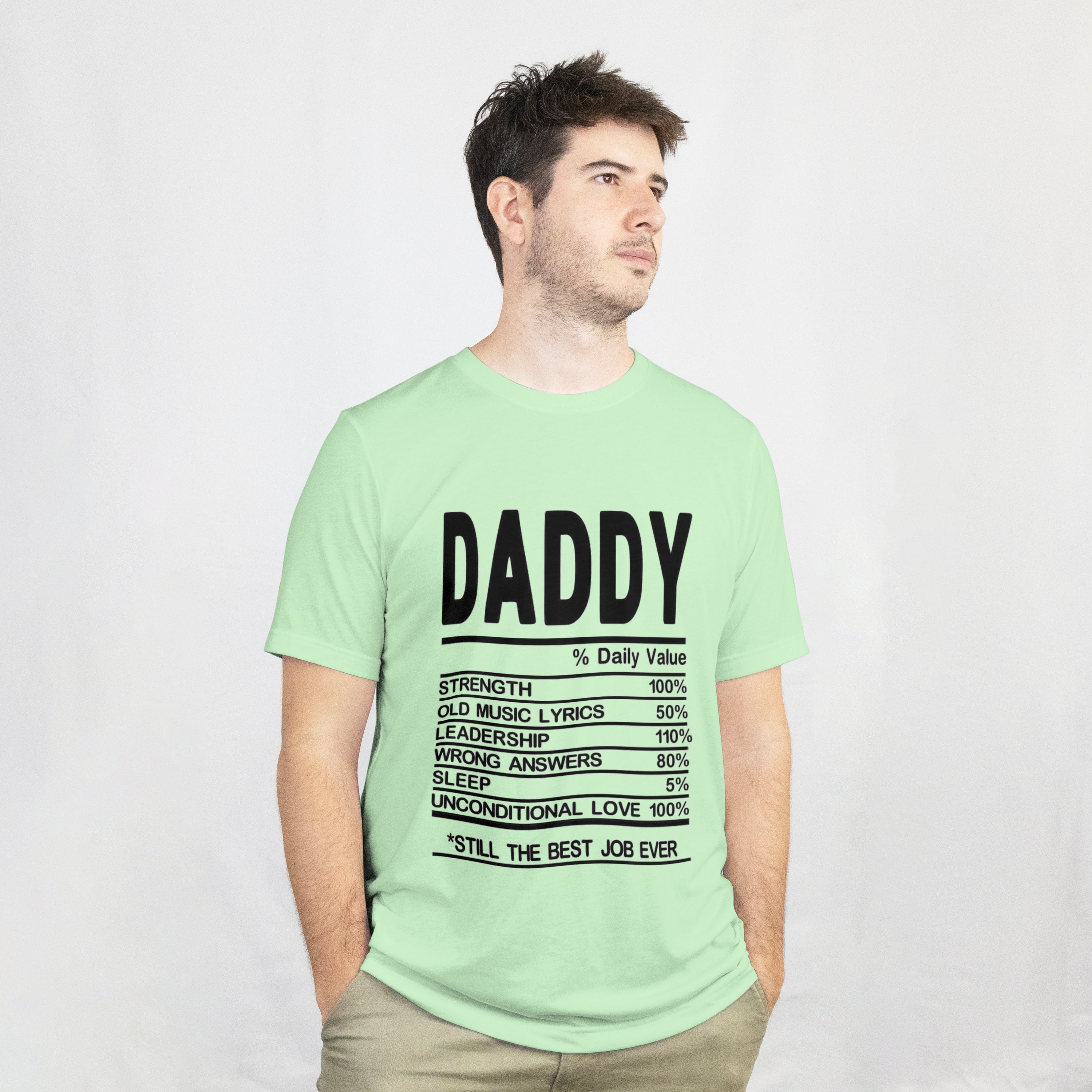 Daddy Daily Value T-Shirt for Men - Funny Nutrition Facts Dad Tee by RanggRiwaaz
