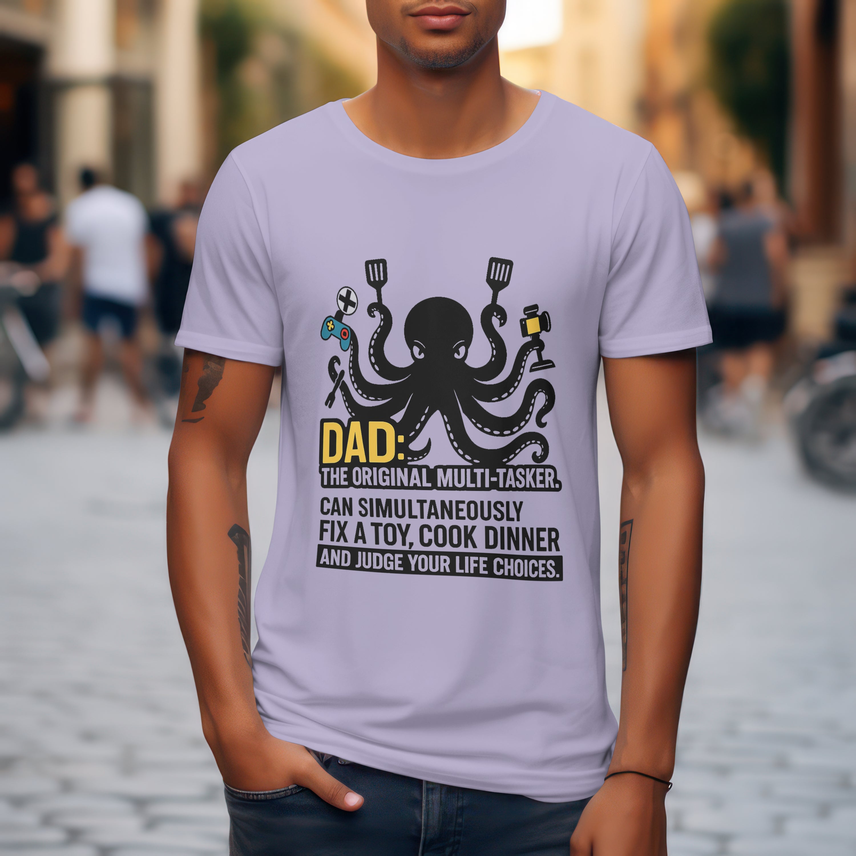 Dad The Original Multitasker T-Shirt - Hilarious Dad Life Funny Father's Day Gift by RanggRiwaaz