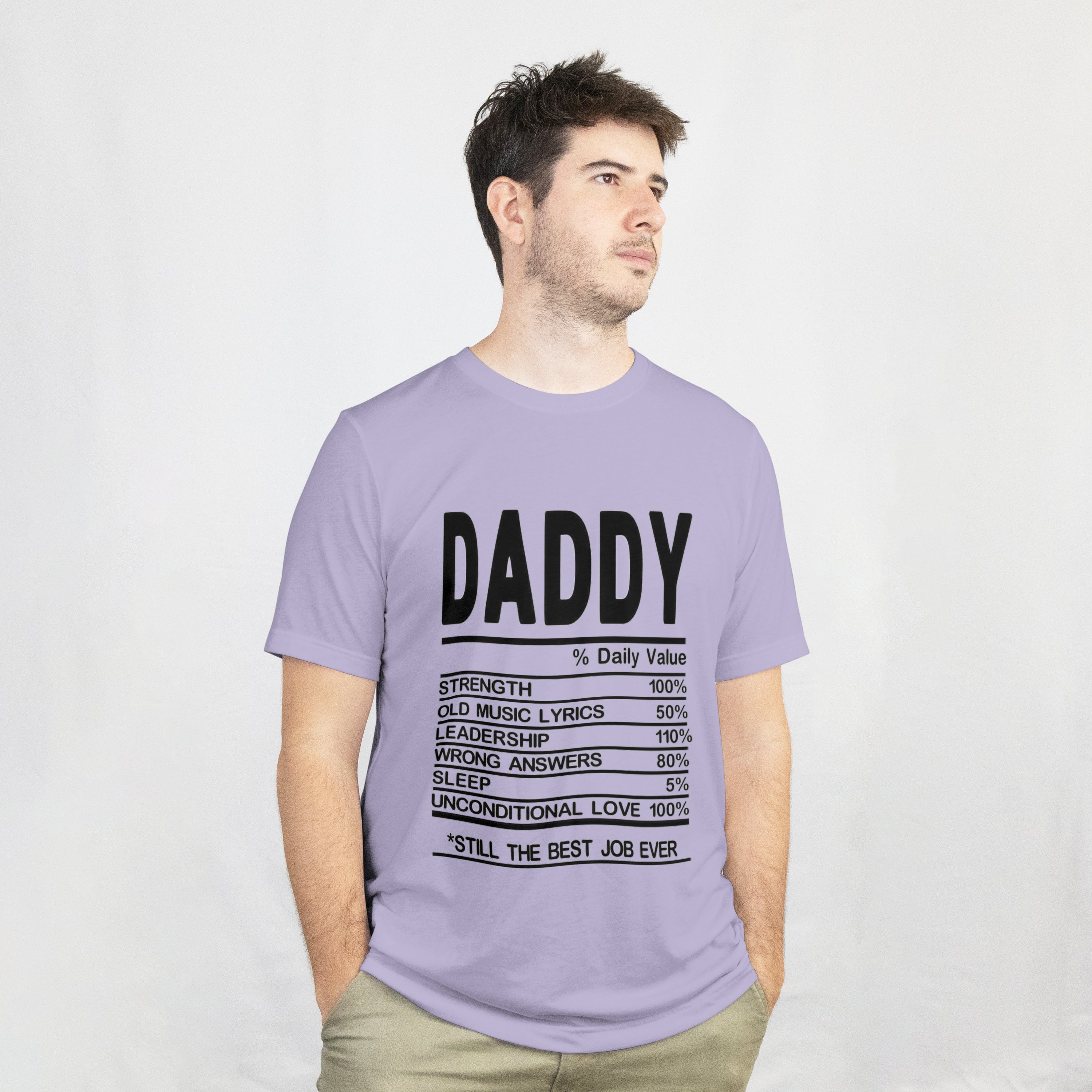 Daddy Daily Value T-Shirt for Men - Funny Nutrition Facts Dad Tee by RanggRiwaaz