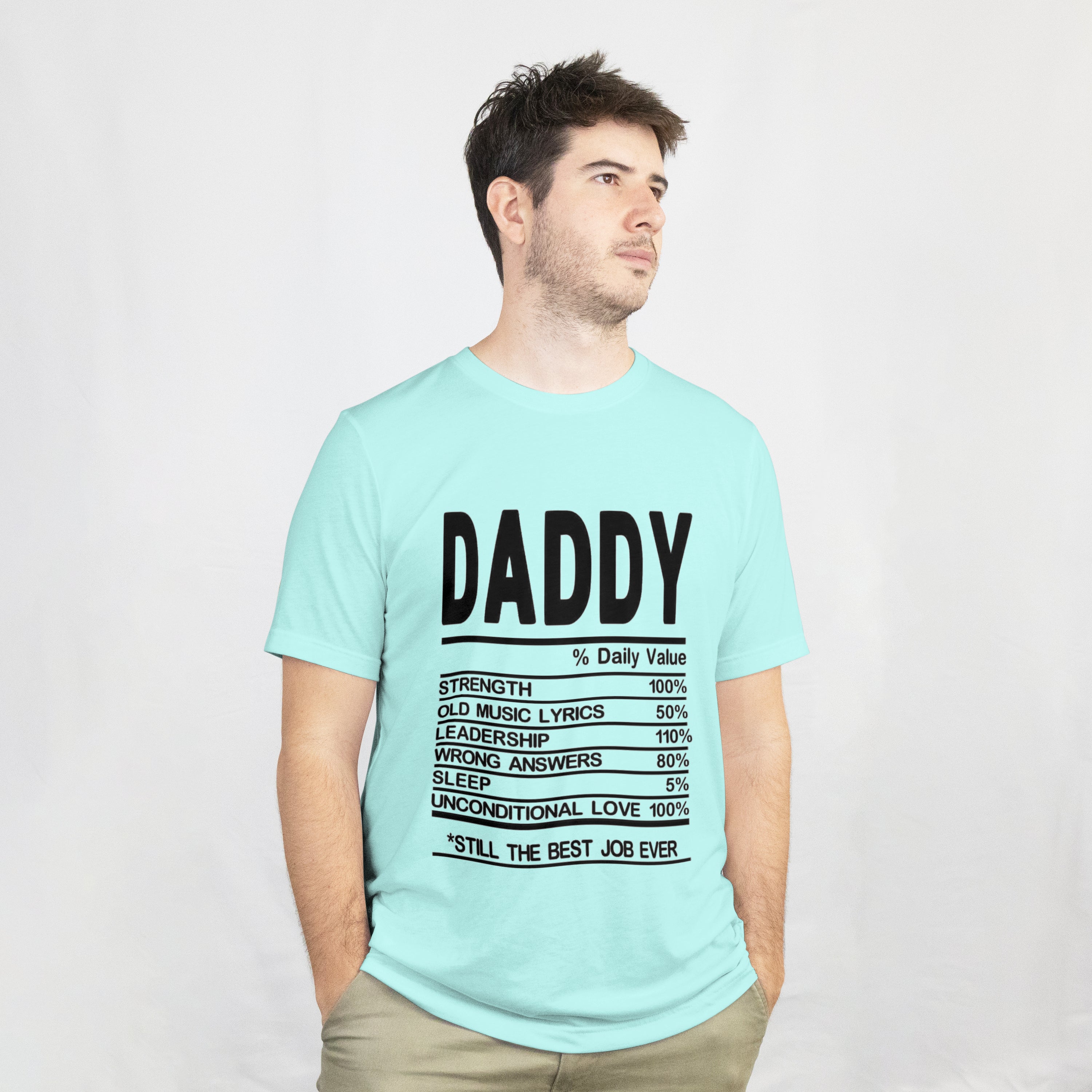 Daddy Daily Value T-Shirt for Men - Funny Nutrition Facts Dad Tee by RanggRiwaaz