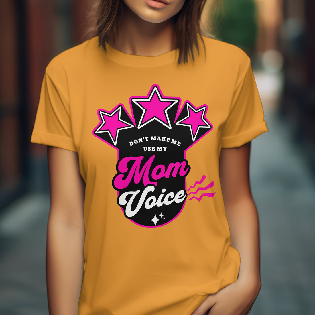 Mom Voice T-Shirt for Women - Funny Motherhood Tee by RanggRiwaaz