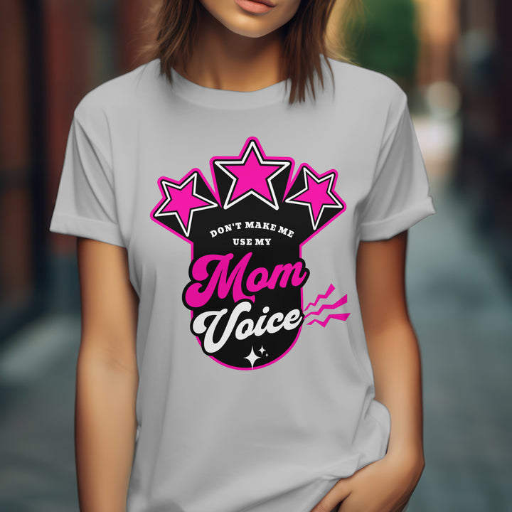 Mom Voice T-Shirt for Women - Funny Motherhood Tee by RanggRiwaaz