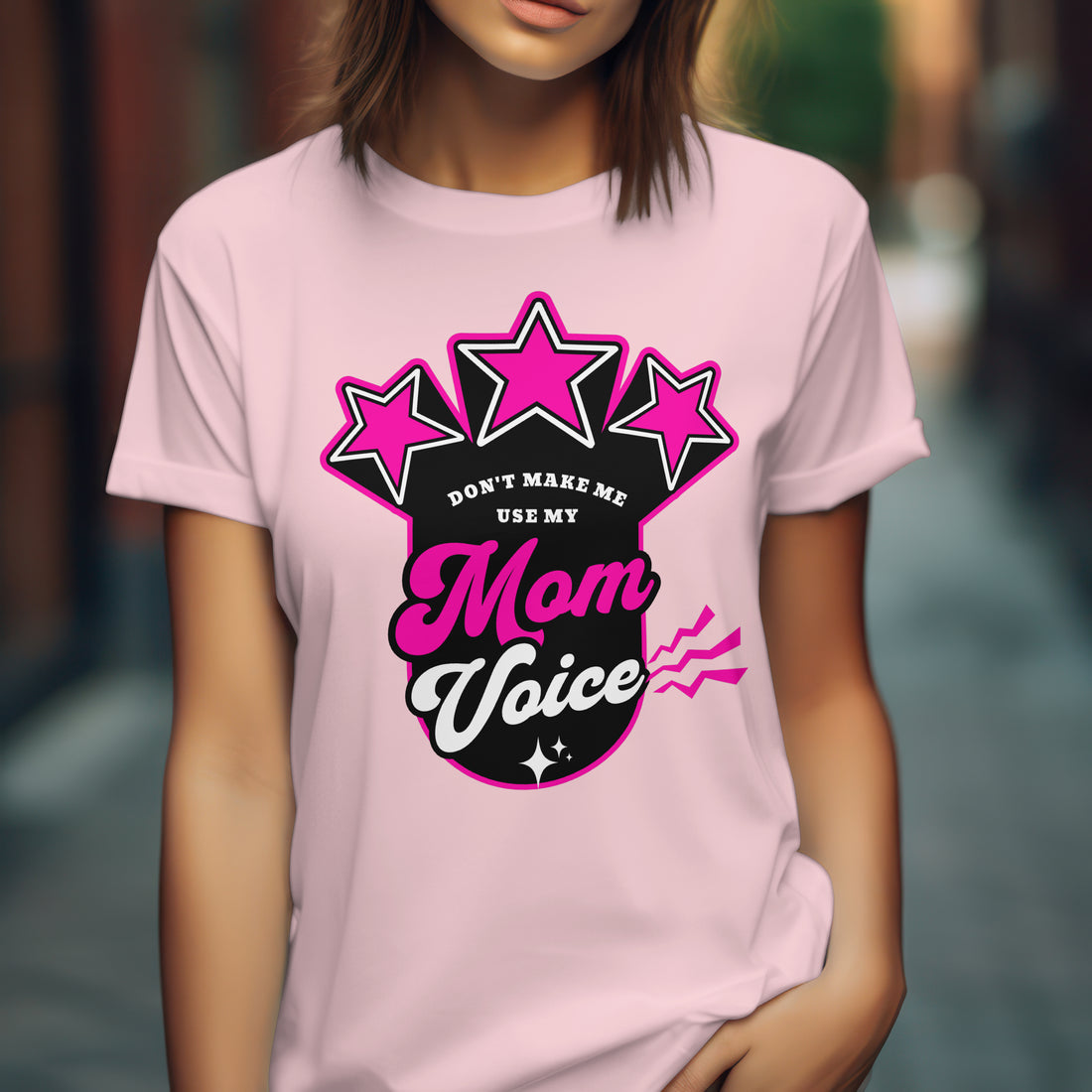 Mom Voice T-Shirt for Women - Funny Motherhood Tee by RanggRiwaaz