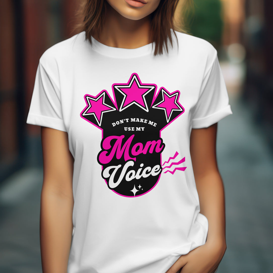 Mom Voice T-Shirt for Women - Funny Motherhood Tee by RanggRiwaaz