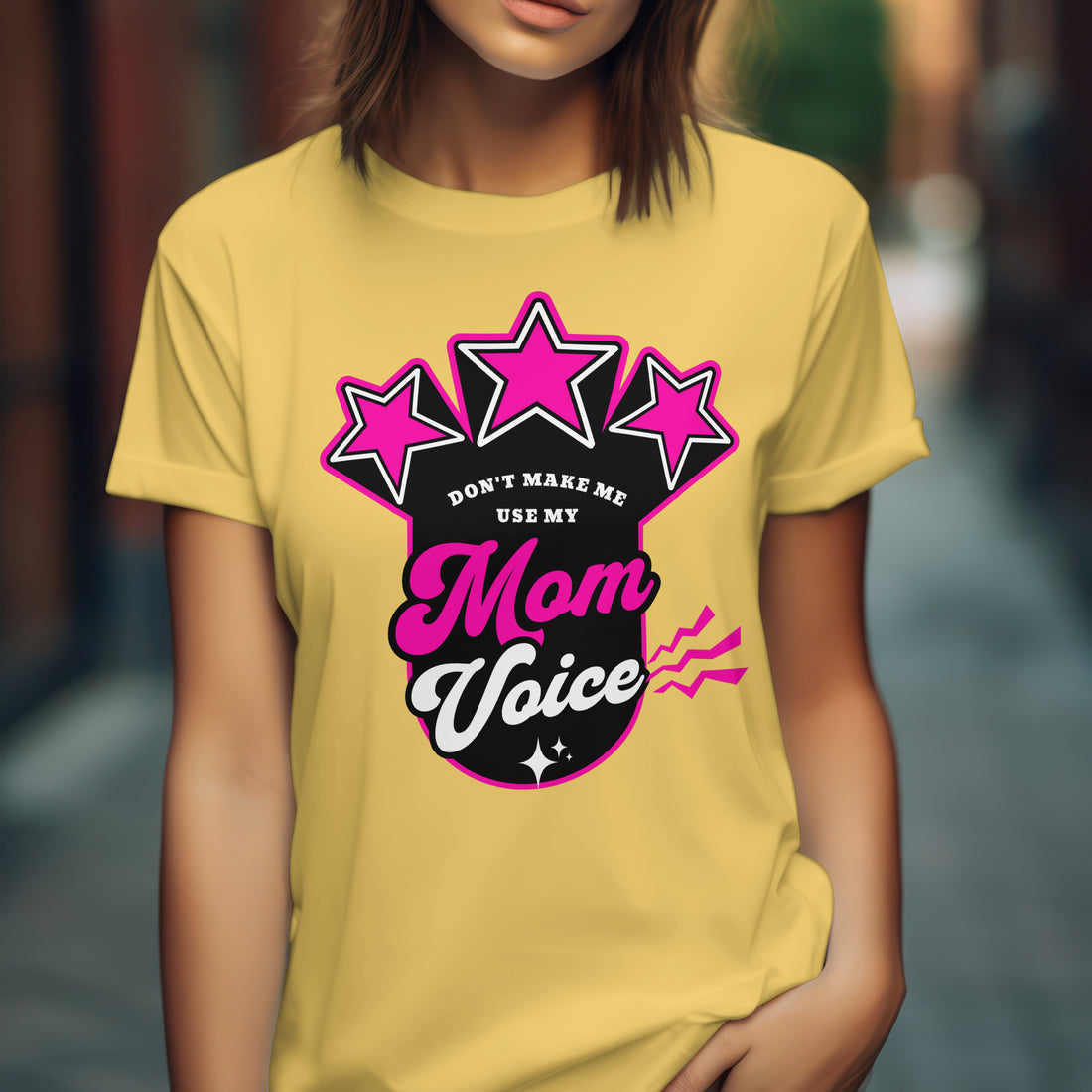 Mom Voice T-Shirt for Women - Funny Motherhood Tee by RanggRiwaaz