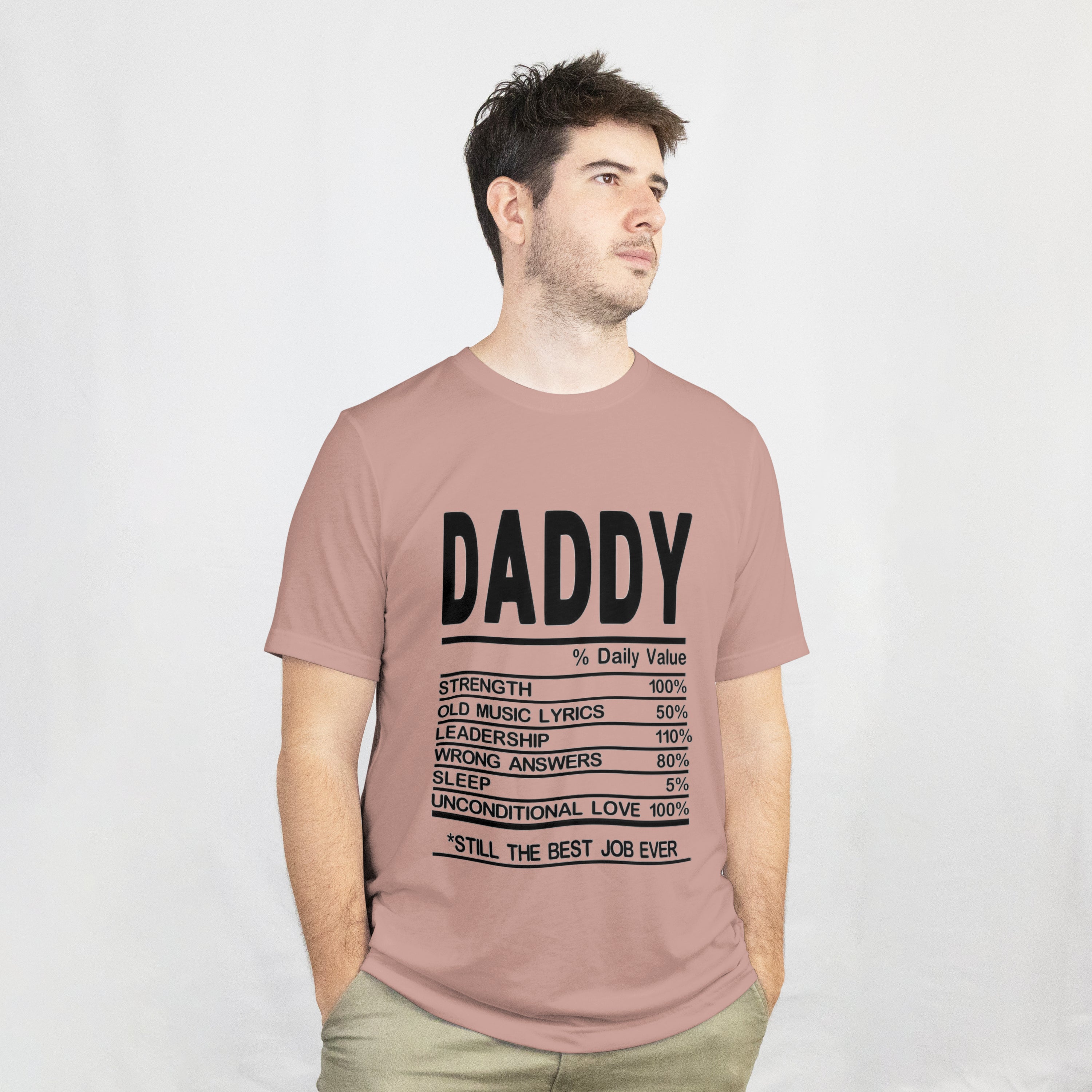 Daddy Daily Value T-Shirt for Men - Funny Nutrition Facts Dad Tee by RanggRiwaaz