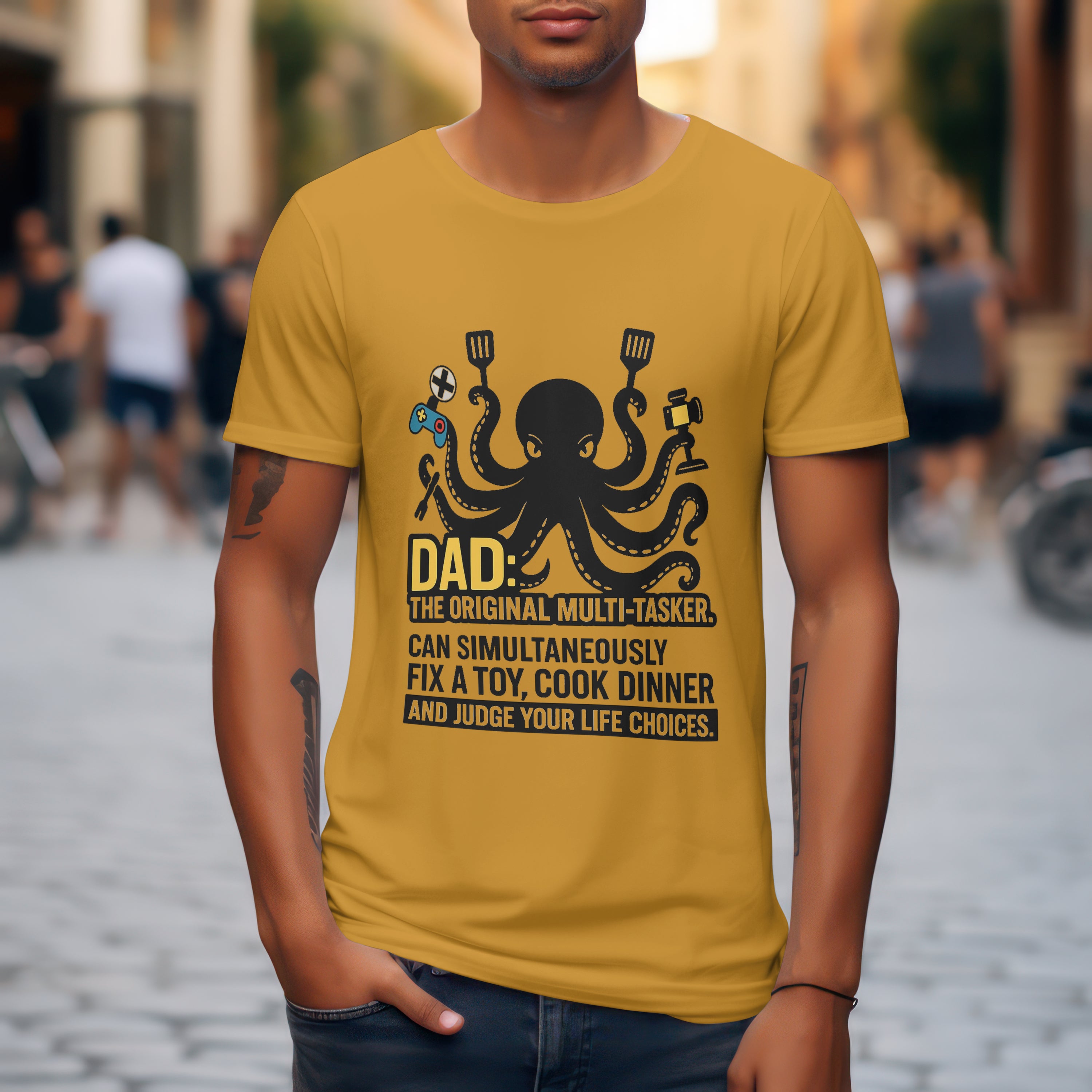 Dad The Original Multitasker T-Shirt - Hilarious Dad Life Funny Father's Day Gift by RanggRiwaaz
