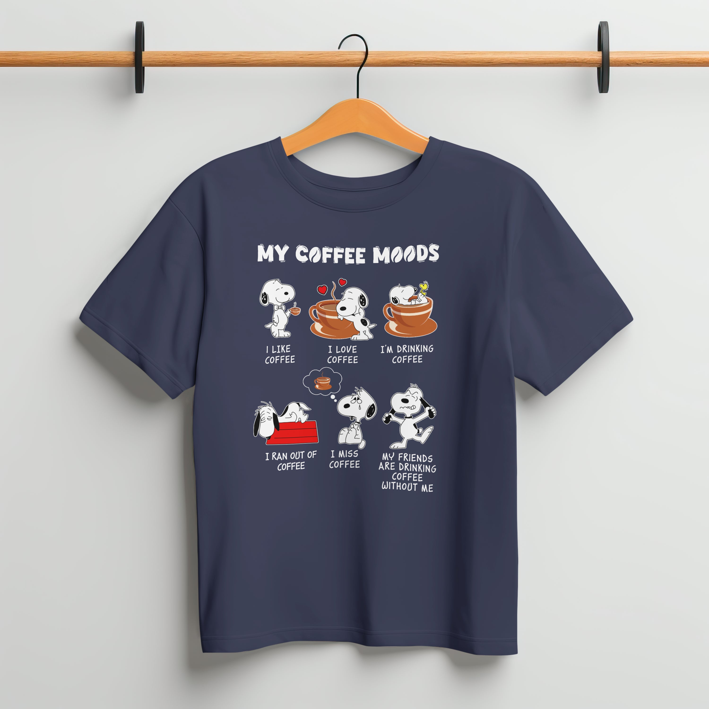 My Coffee Moods T-Shirt for Men - Funny Coffee Lover Tee by RanggRiwaaz
