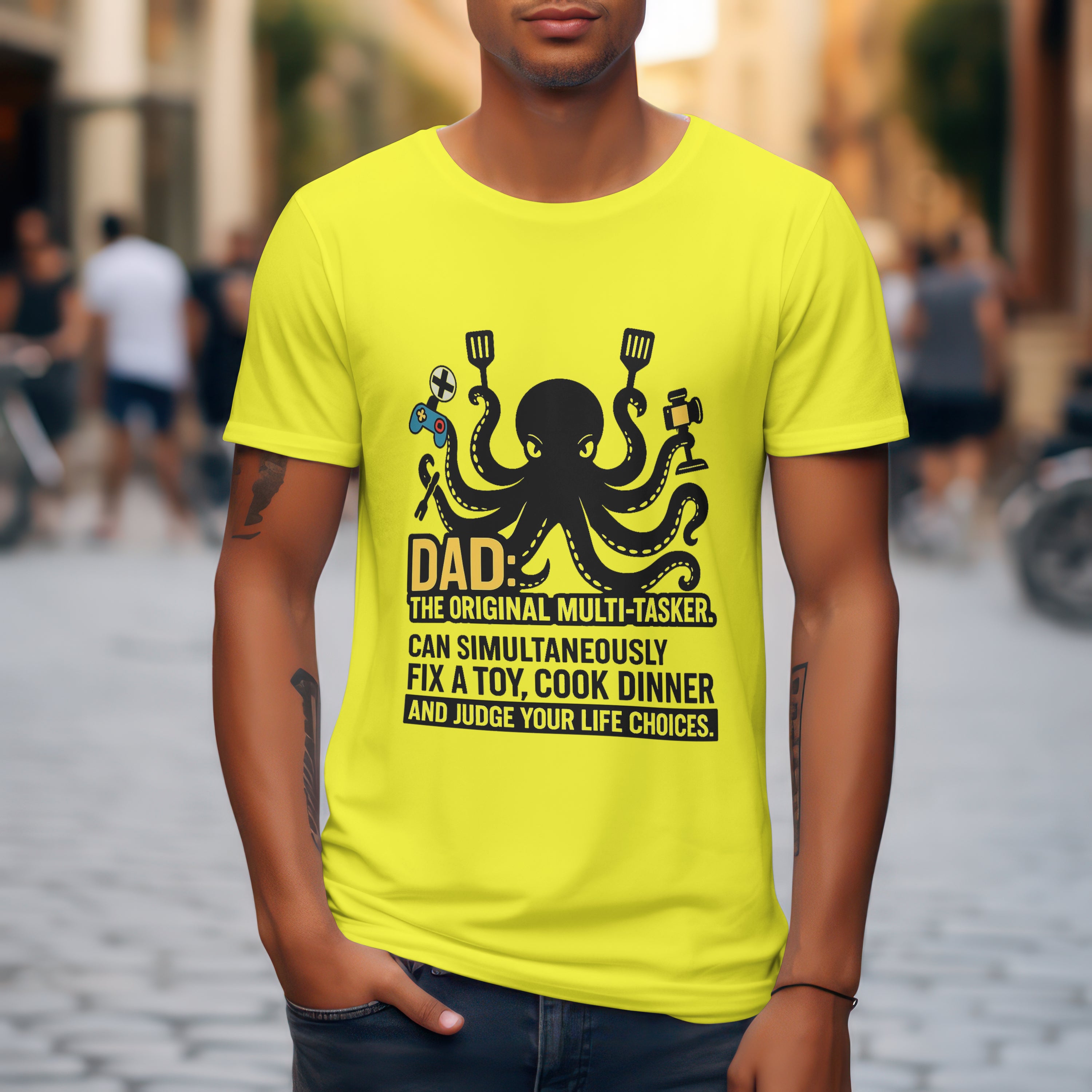 Dad The Original Multitasker T-Shirt - Hilarious Dad Life Funny Father's Day Gift by RanggRiwaaz