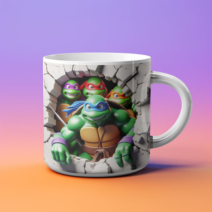 Ninja Turtles 3D Ceramic Mug | TMNT Coffee Cup | Mutant Mayhem Collectible
