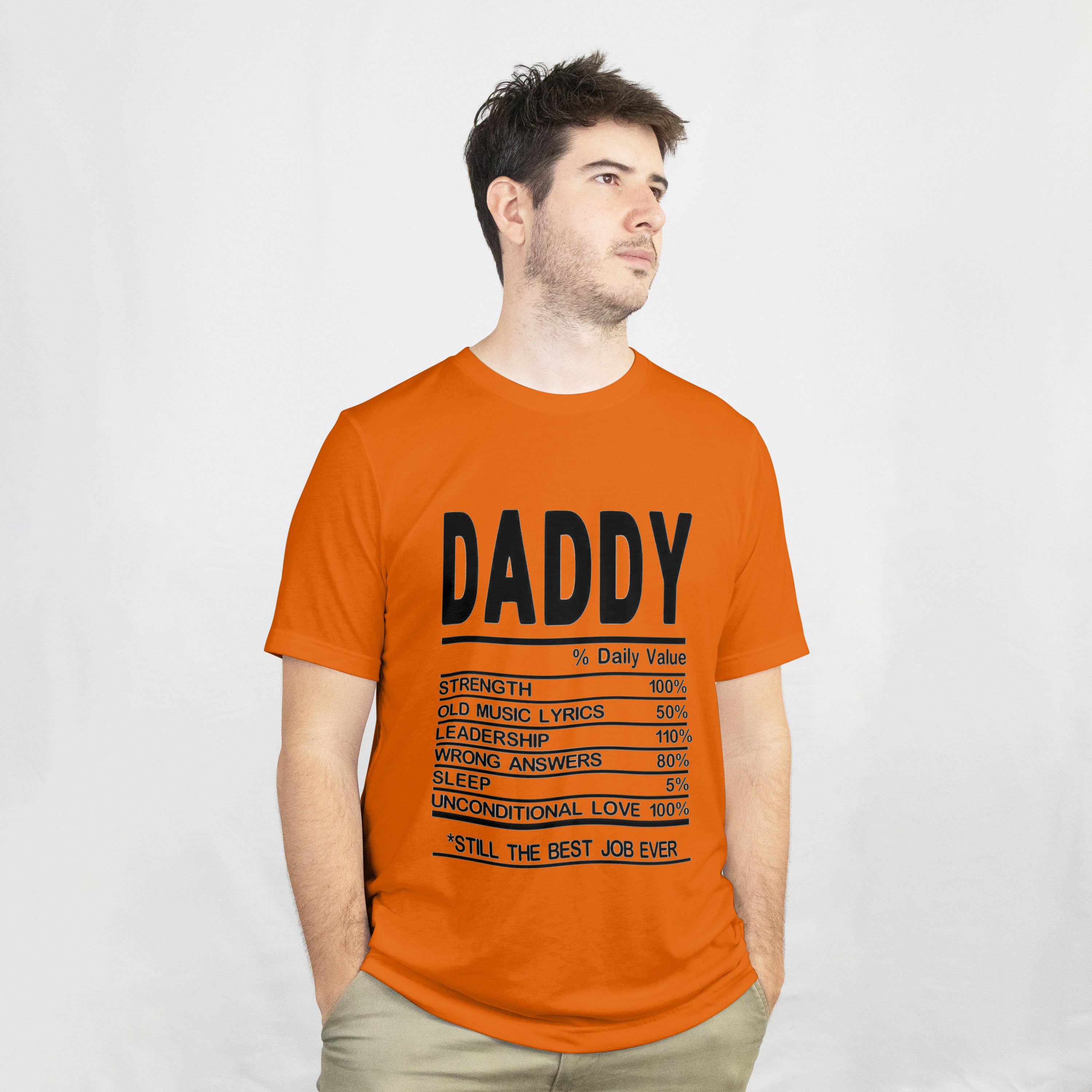 Daddy Daily Value T-Shirt for Men - Funny Nutrition Facts Dad Tee by RanggRiwaaz