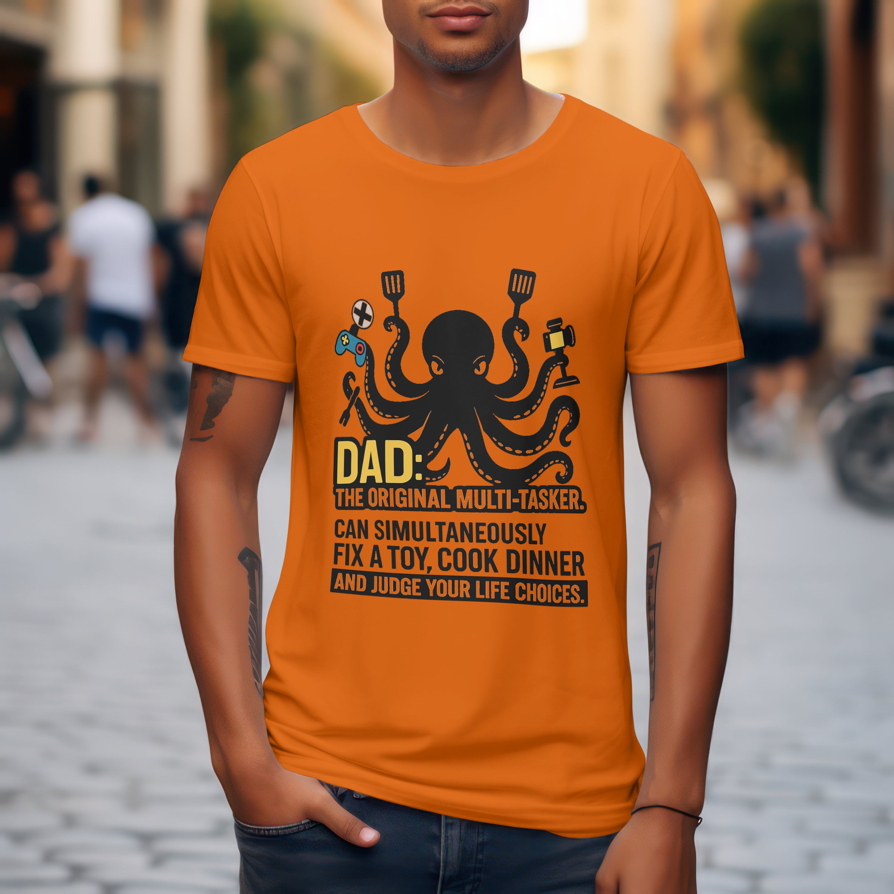 Dad The Original Multitasker T-Shirt - Hilarious Dad Life Funny Father's Day Gift by RanggRiwaaz
