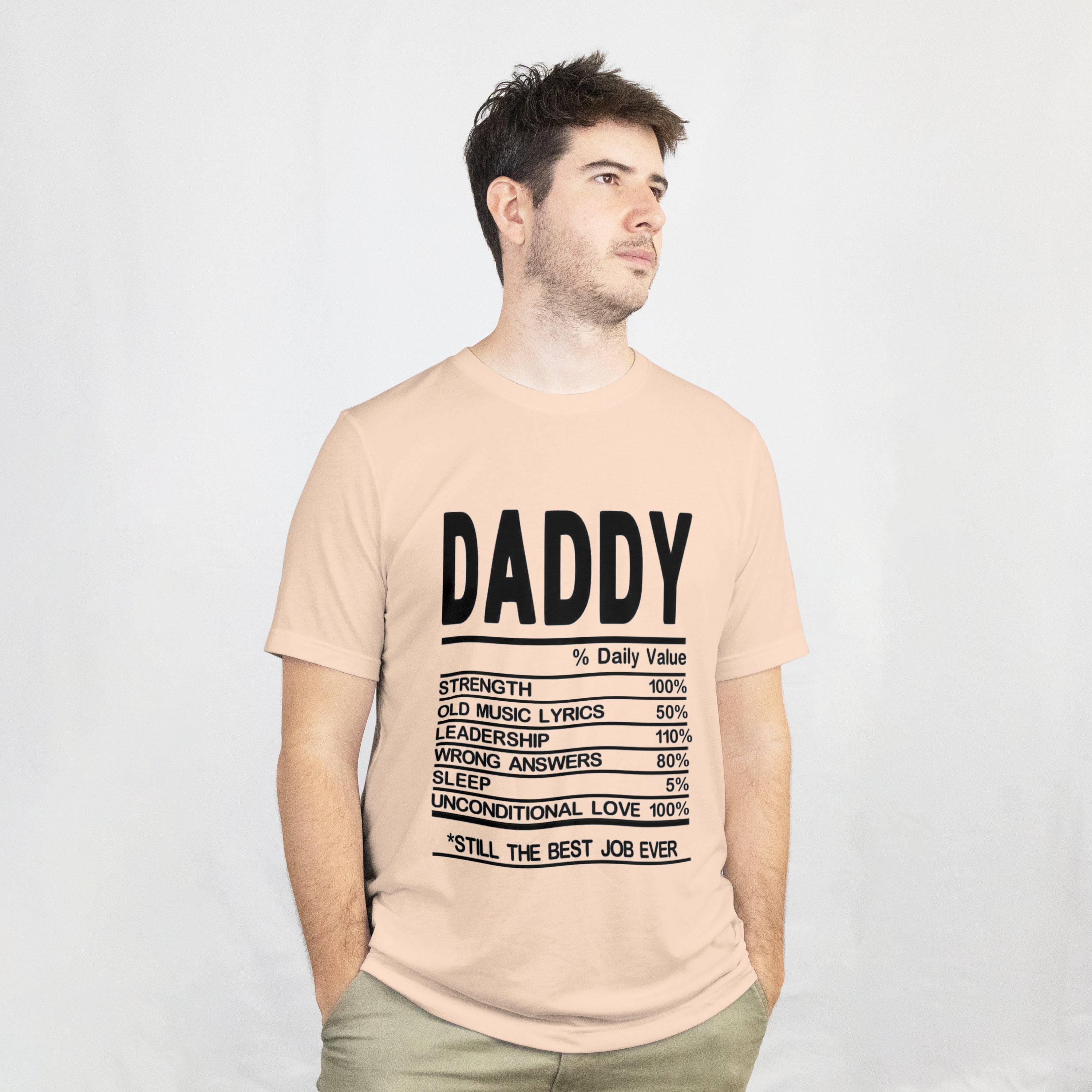 Daddy Daily Value T-Shirt for Men - Funny Nutrition Facts Dad Tee by RanggRiwaaz
