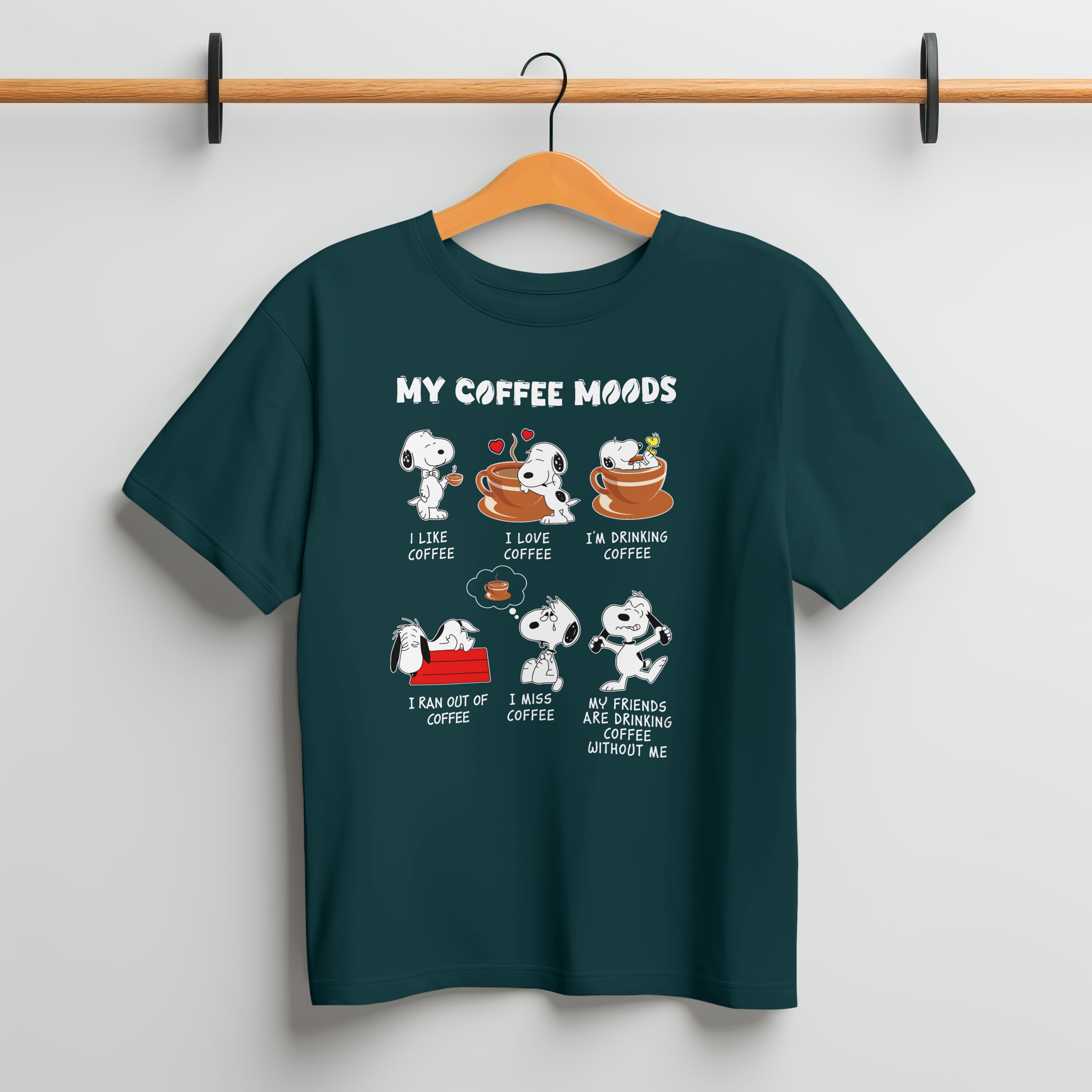 My Coffee Moods T-Shirt for Men - Funny Coffee Lover Tee by RanggRiwaaz