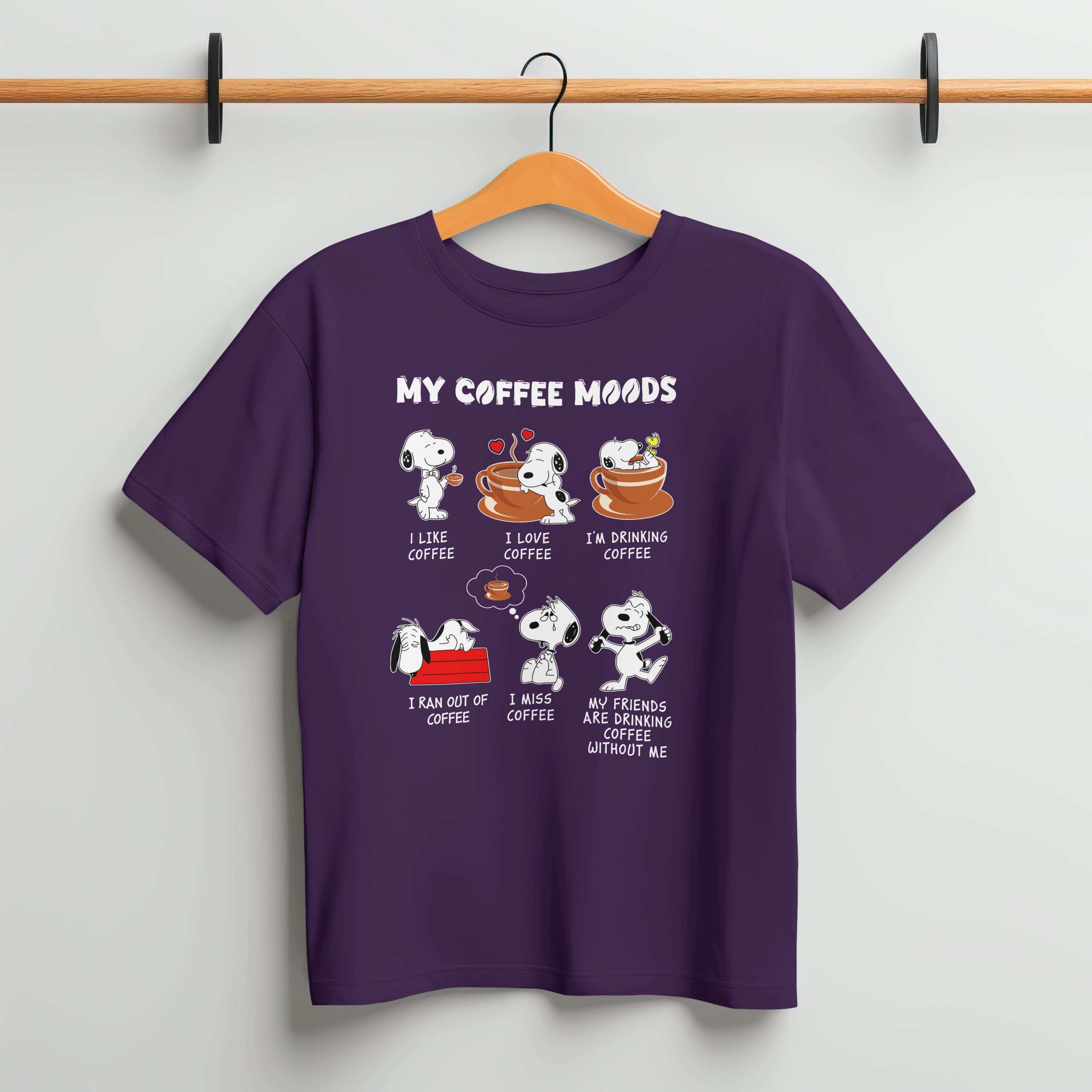 My Coffee Moods T-Shirt for Women - Funny Coffee Lover Tee by RanggRiwaaz