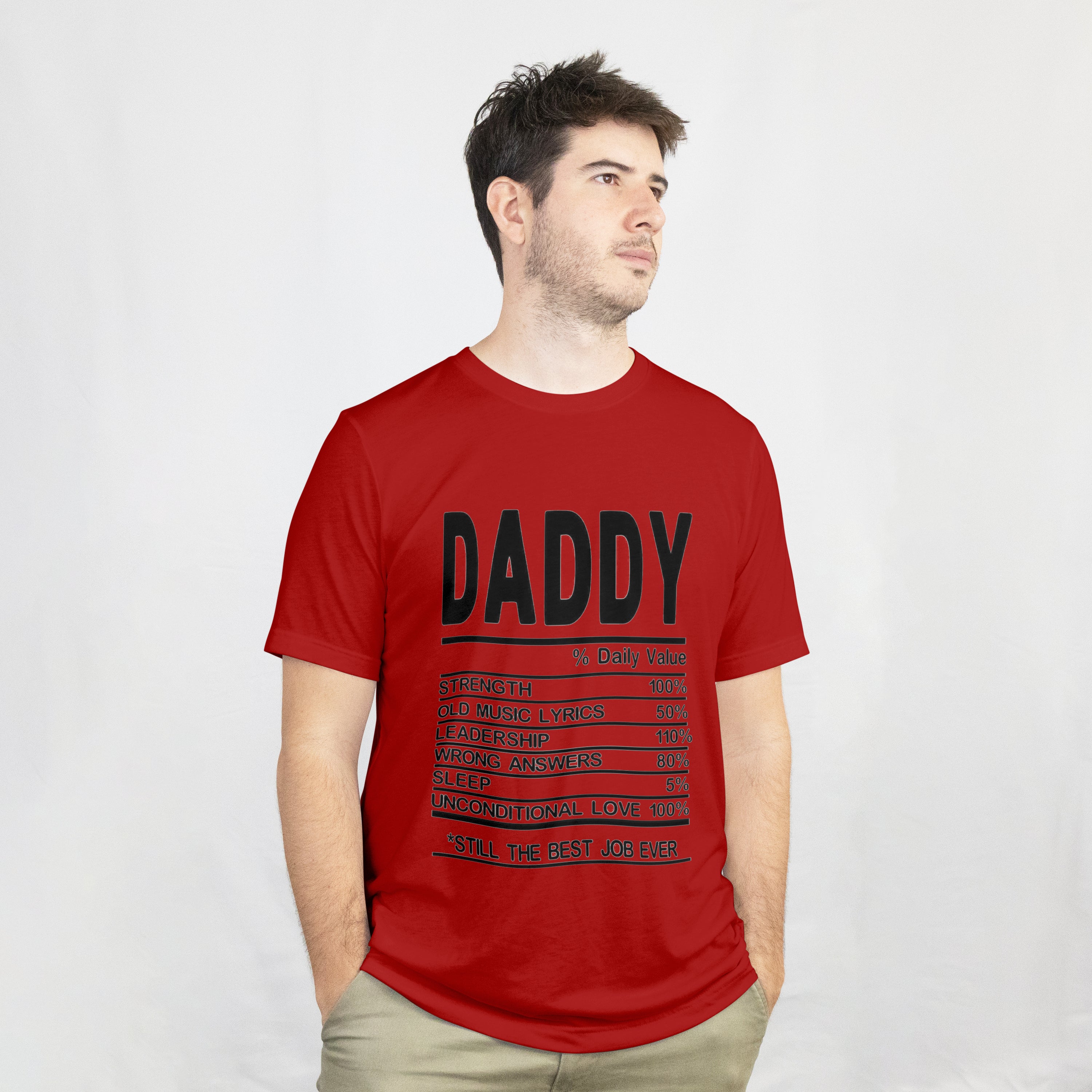 Daddy Daily Value T-Shirt for Men - Funny Nutrition Facts Dad Tee by RanggRiwaaz