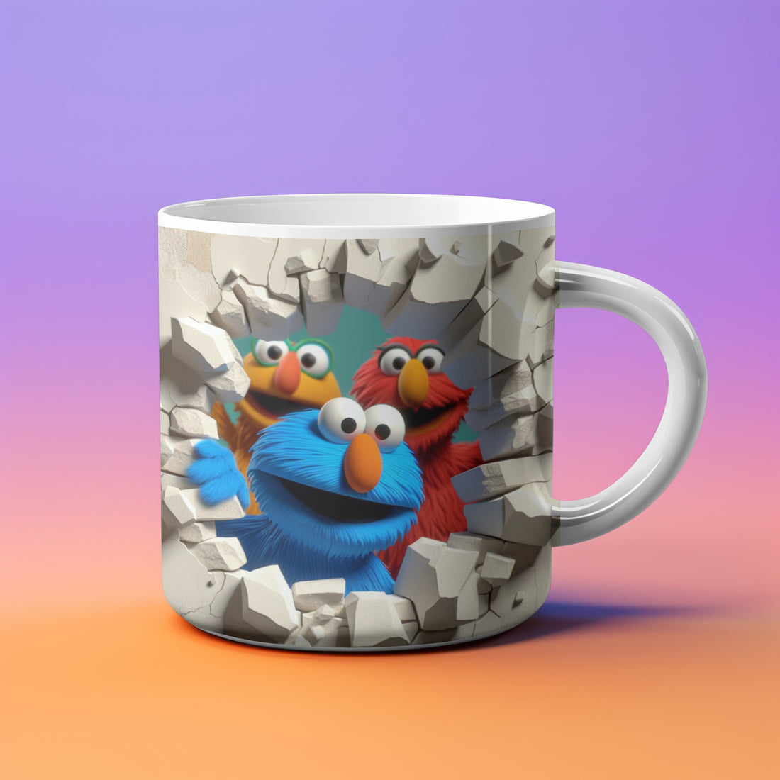 Sesame Street 3D Coffee Mug | Elmo, Cookie Monster & Friends Ceramic Cup | Kids & Adults Gift