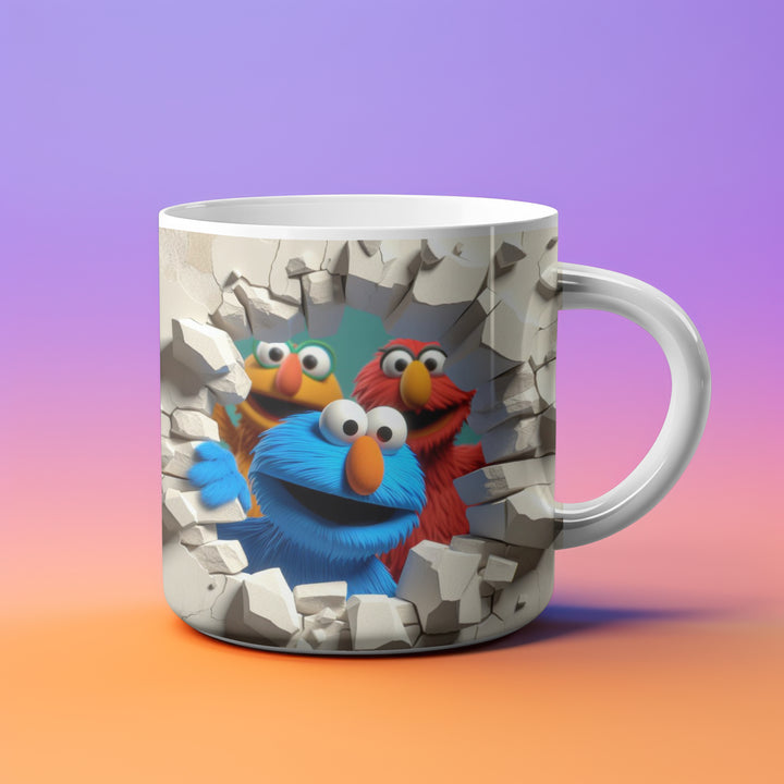 Sesame Street 3D Coffee Mug | Elmo, Cookie Monster & Friends Ceramic Cup | Kids & Adults Gift