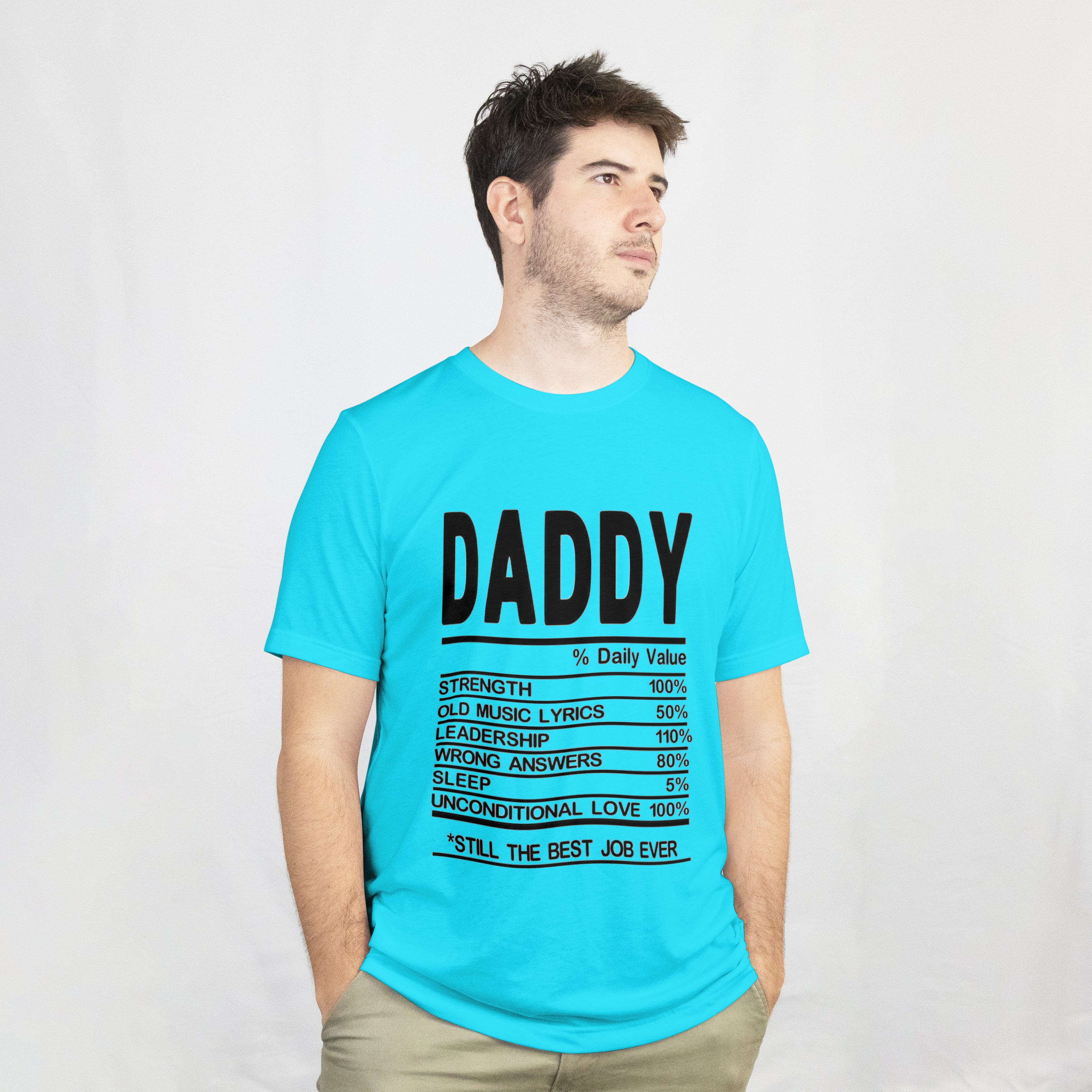 Daddy Daily Value T-Shirt for Men - Funny Nutrition Facts Dad Tee by RanggRiwaaz