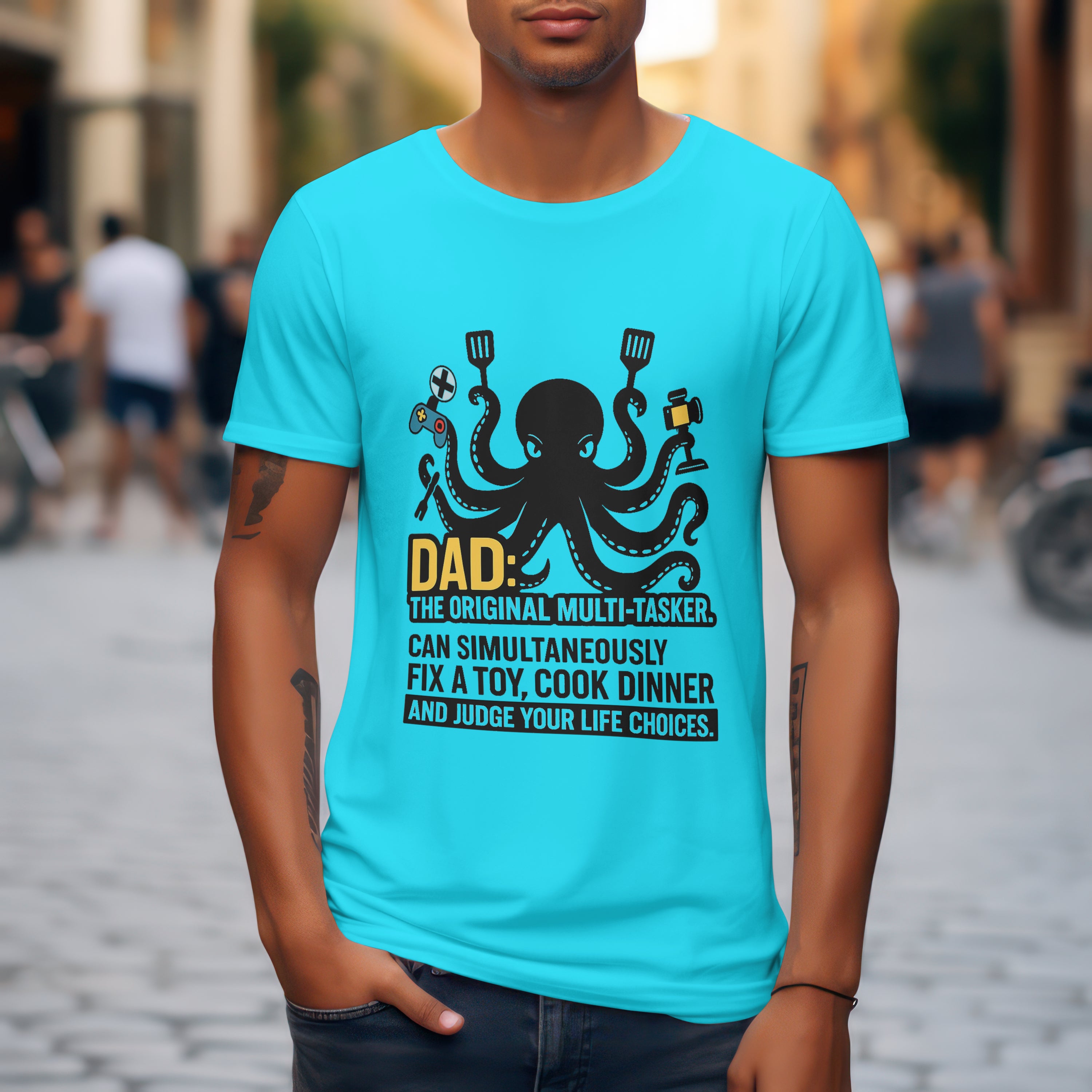Dad The Original Multitasker T-Shirt - Hilarious Dad Life Funny Father's Day Gift by RanggRiwaaz