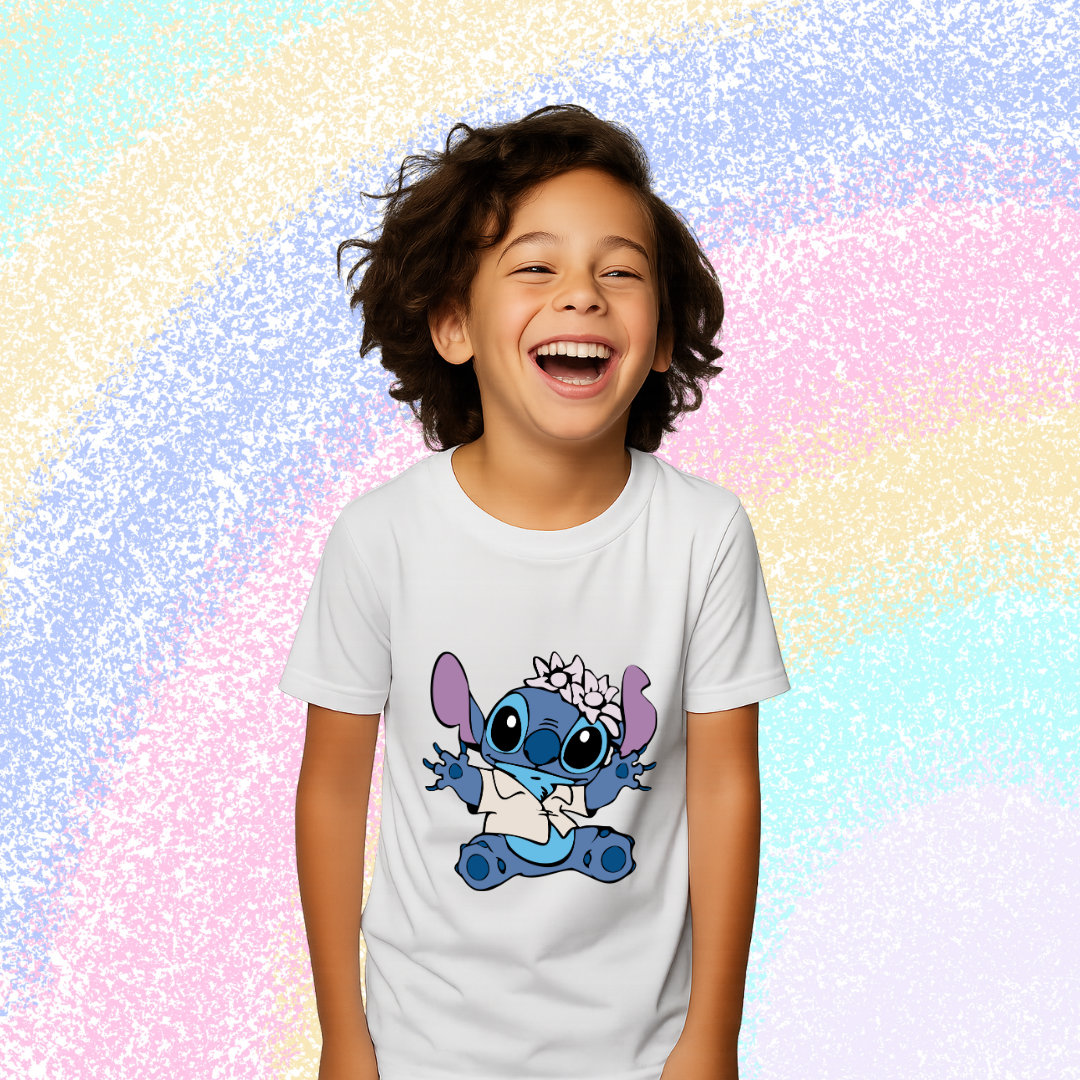 Disney Stitch Graphic Tee for Boys - Fun Kids' Printed T-Shirt by RanggRiwaaz