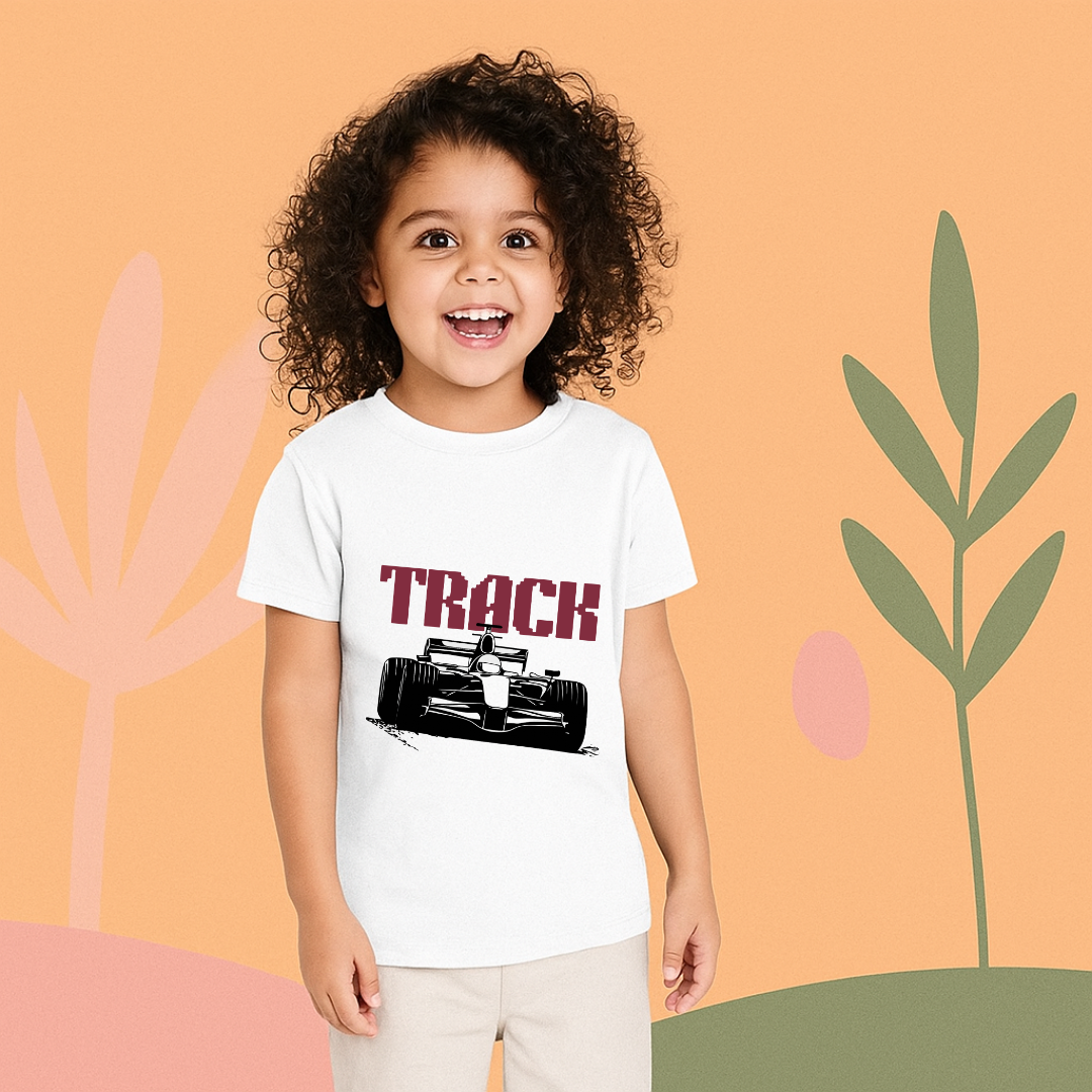 Go-Fast Track Racer Boys' T-Shirt - Dynamic Racing Car Graphic Tee by RanggRiwaaz