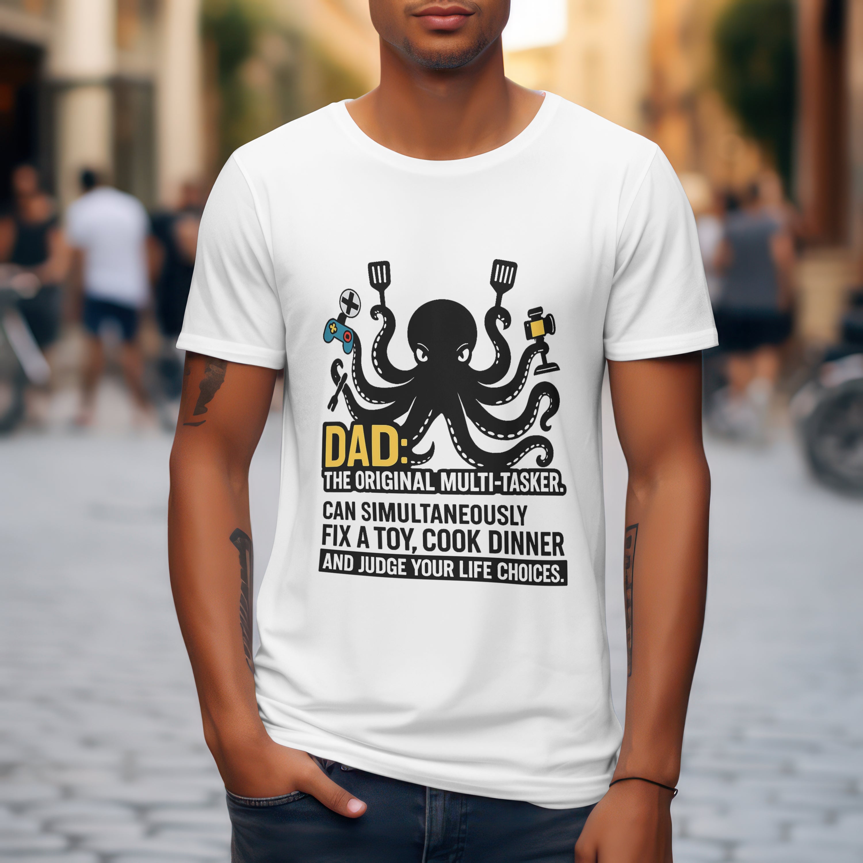 Dad The Original Multitasker T-Shirt - Hilarious Dad Life Funny Father's Day Gift by RanggRiwaaz